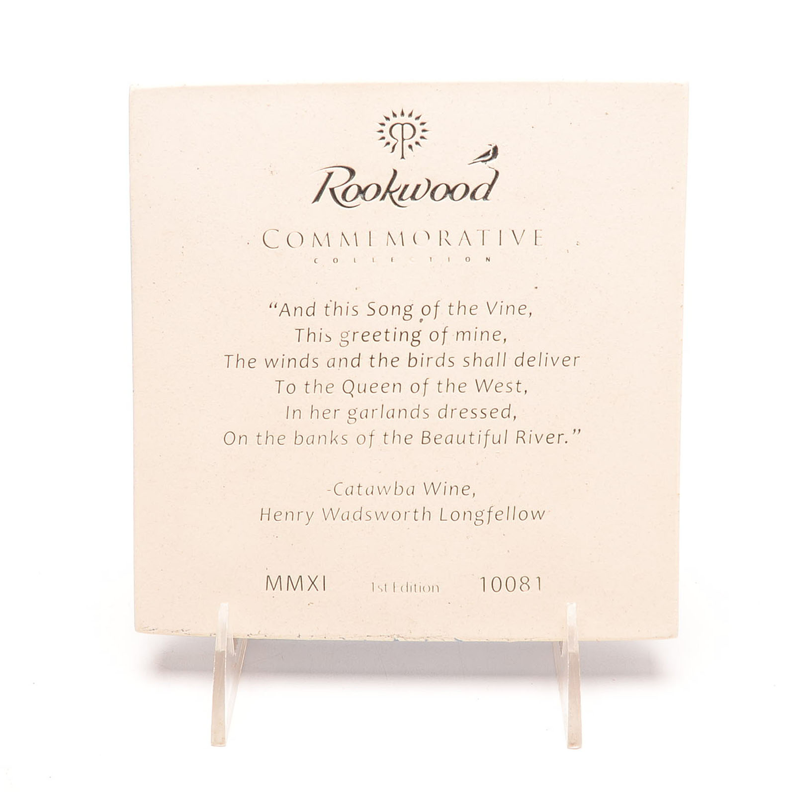 Rookwood Pottery First Edition Commemorative Art Tile