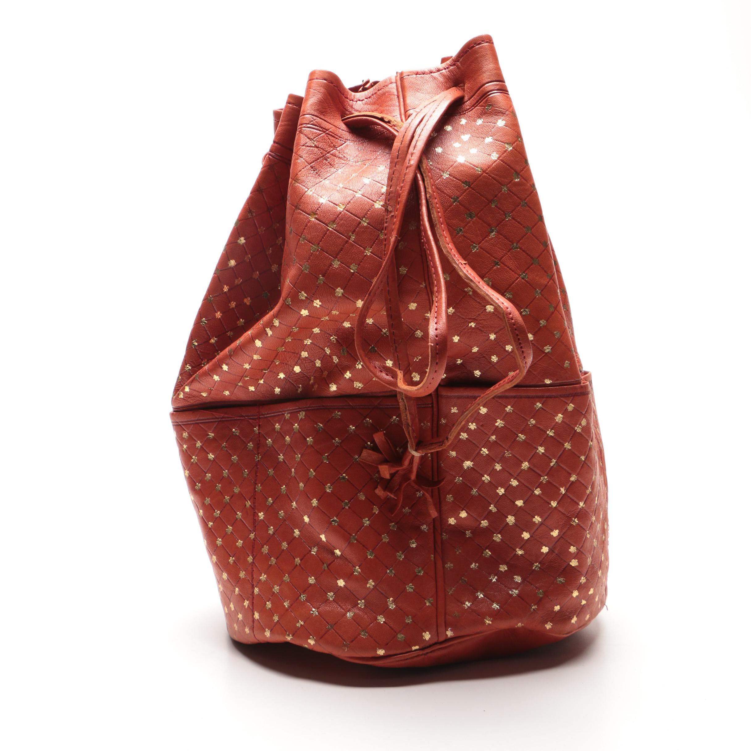 Handmade Leather Drawstring Bag