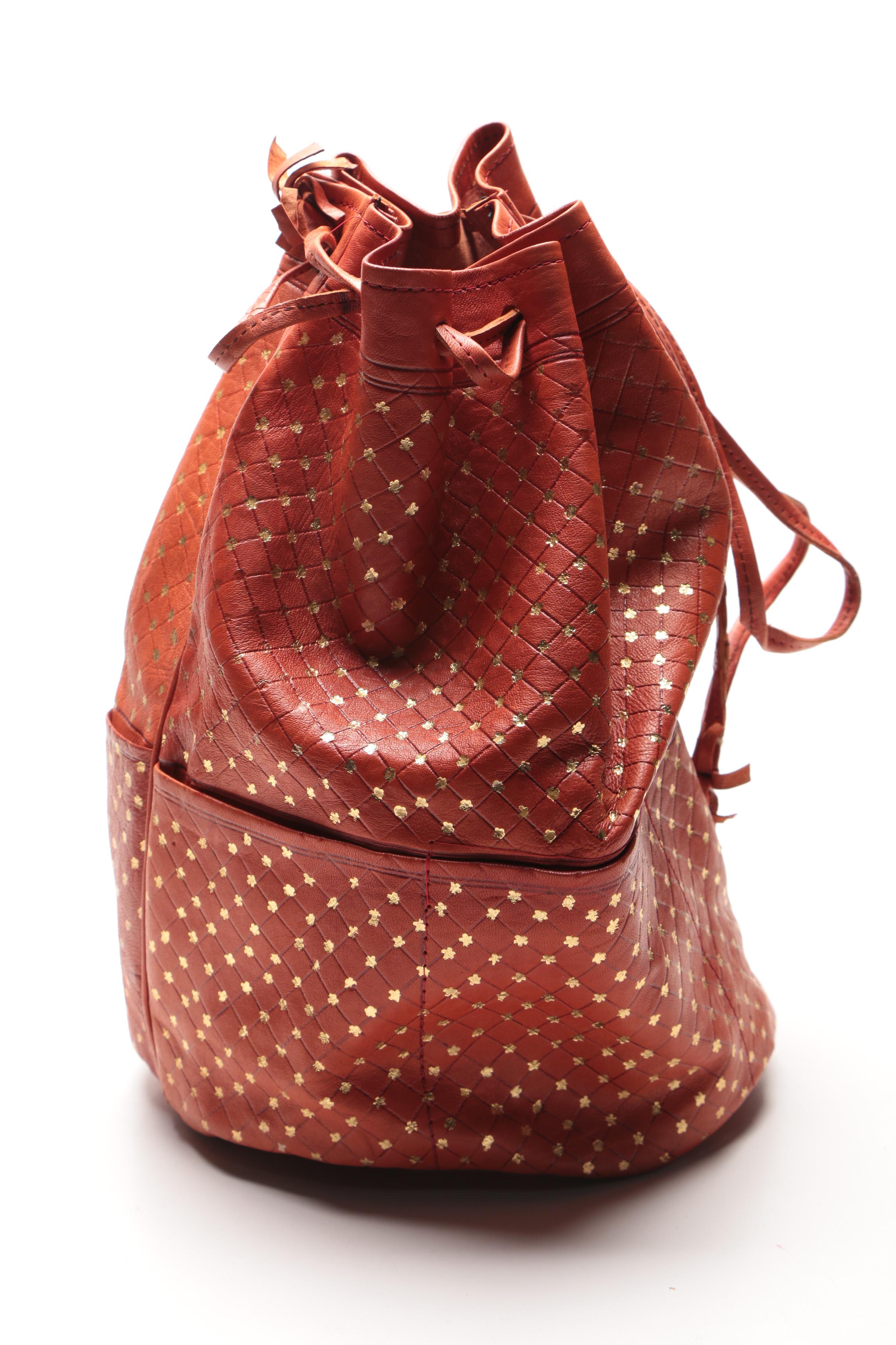 Handmade Leather Drawstring Bag