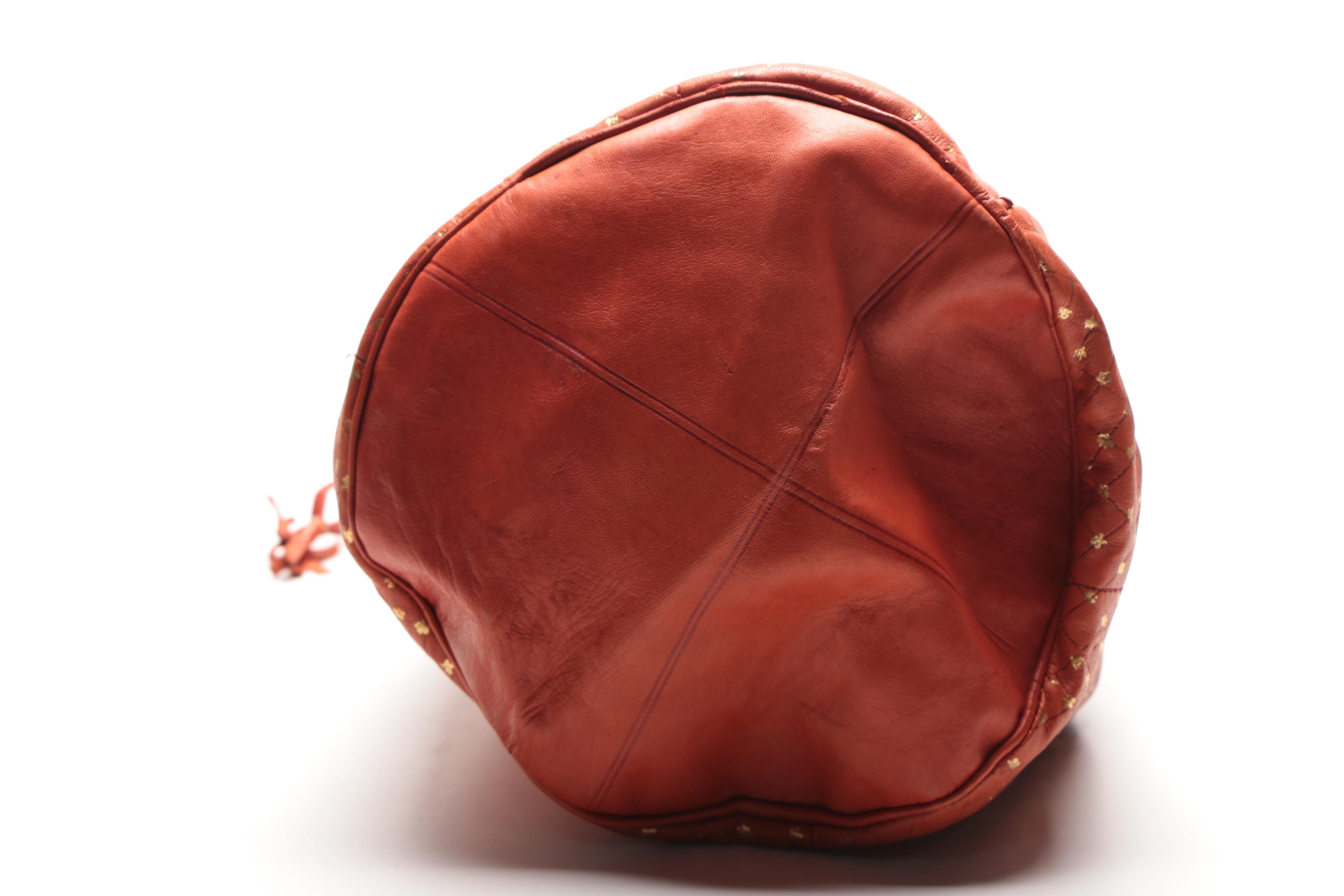 Handmade Leather Drawstring Bag