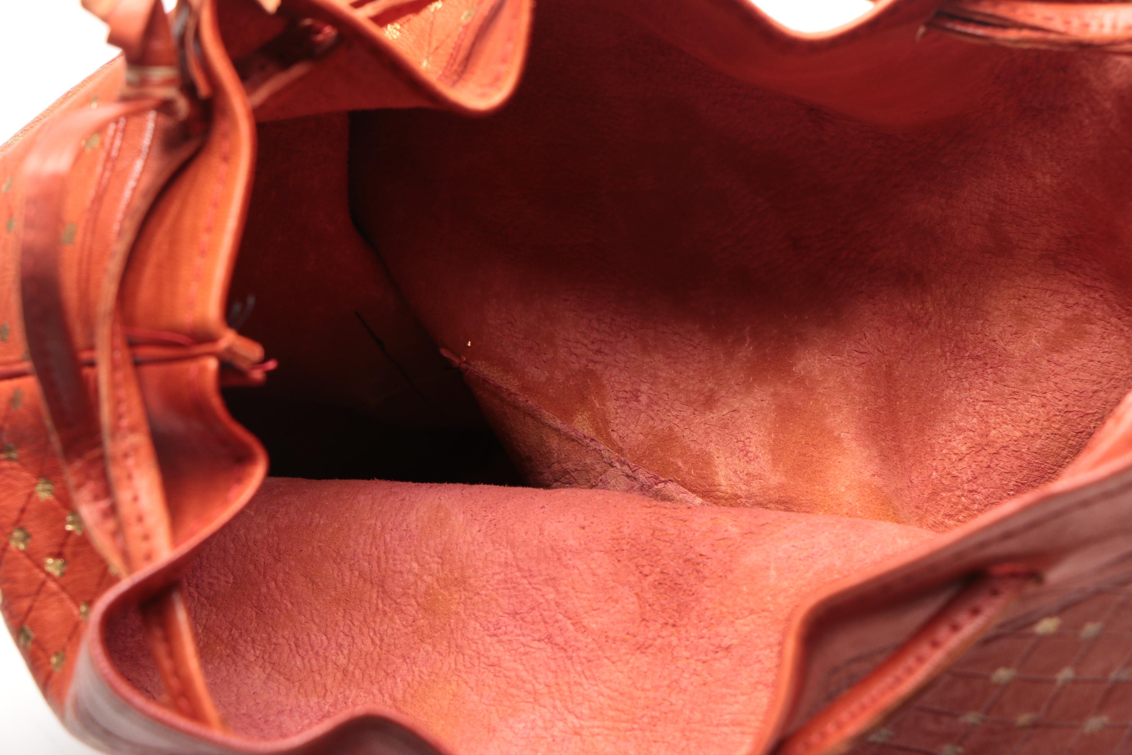 Handmade Leather Drawstring Bag