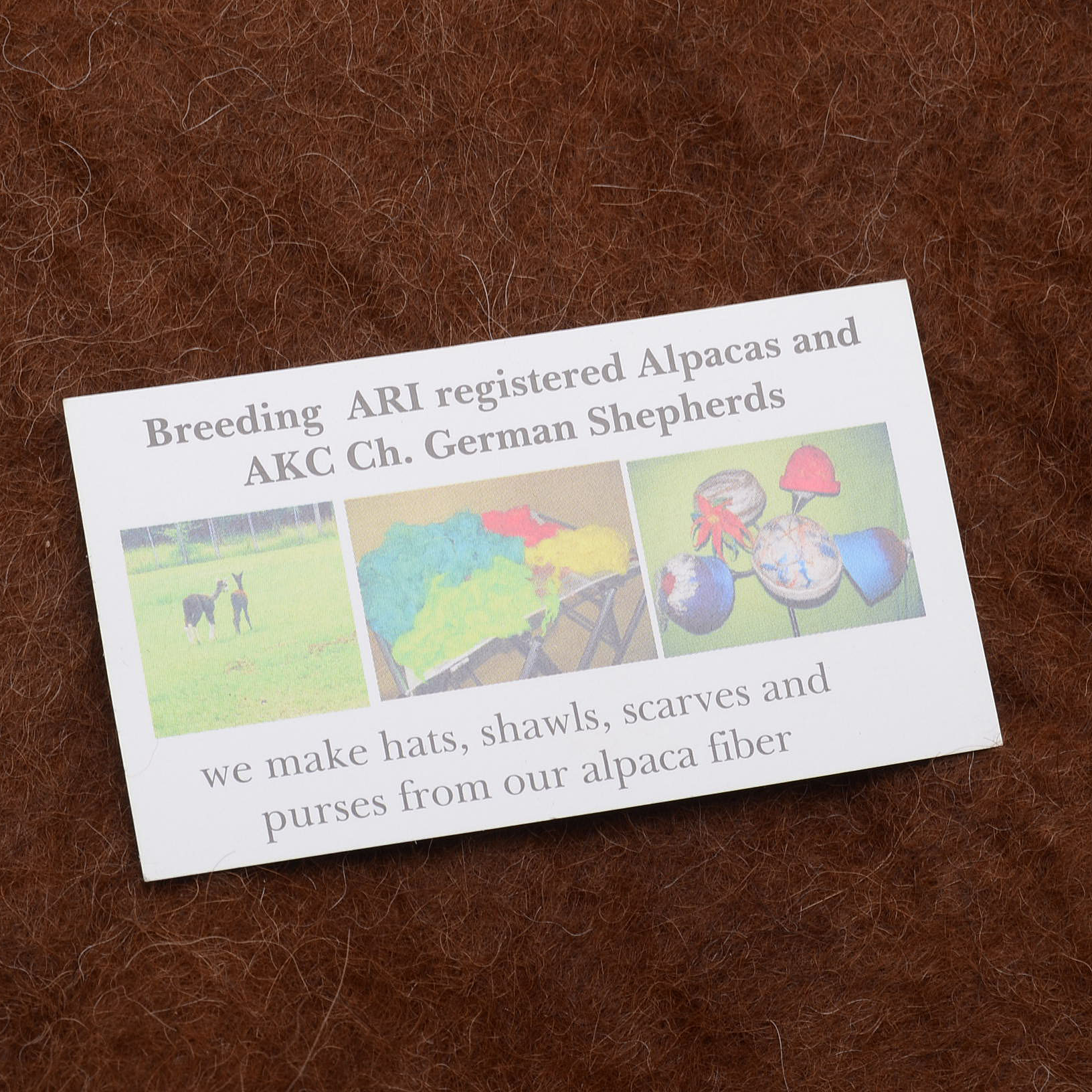 Tanglewood Farm Brown Felted Alpaca Fiber Textile