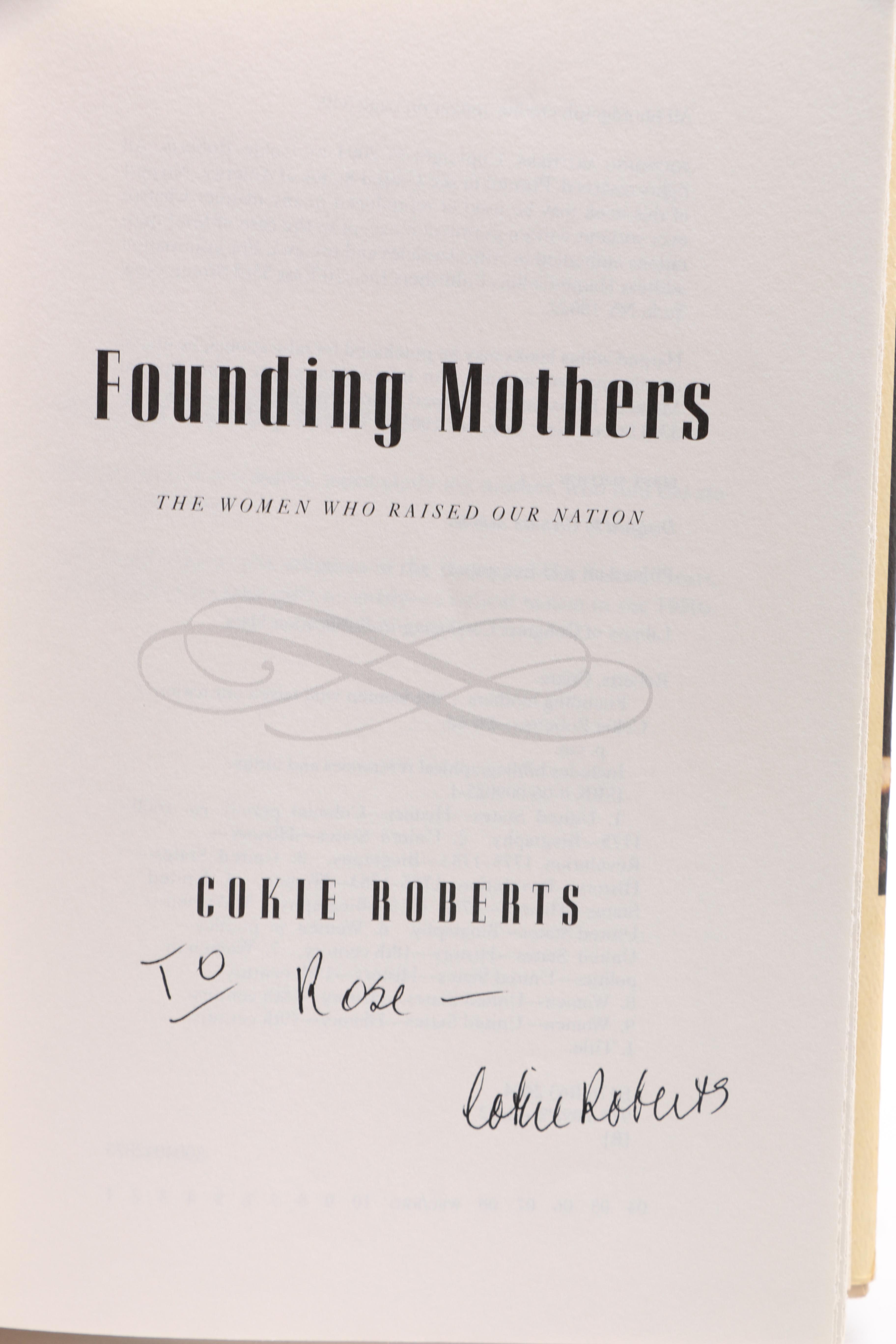 Signed Copy of "Founding Mothers" by Cokie Roberts