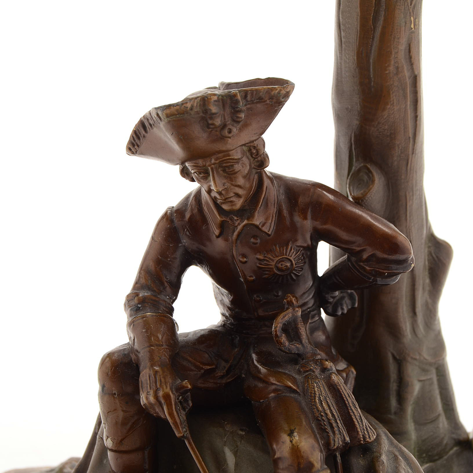 Figural Table Lamp With Alabaster Shade