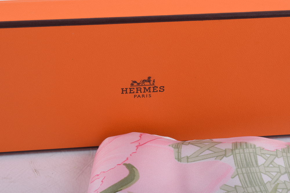 Vintage Hermès "La Pivoines" Silk Scarf
