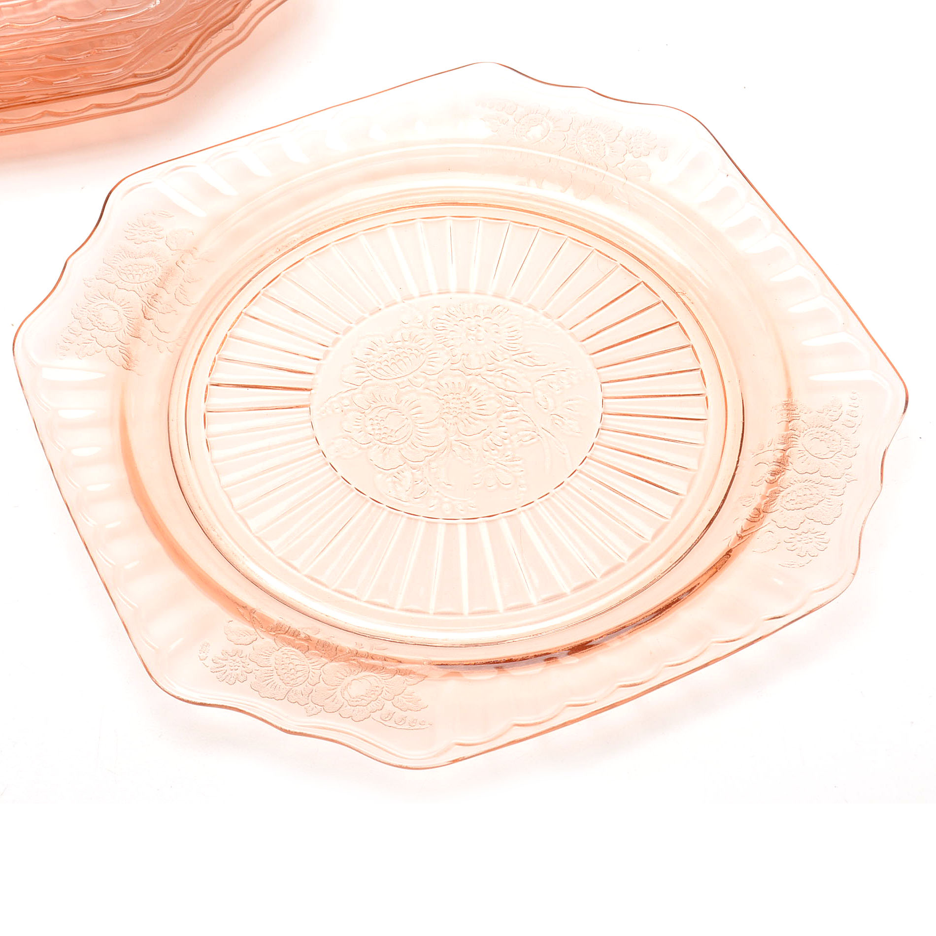 Assorted Pink Depression Glassware