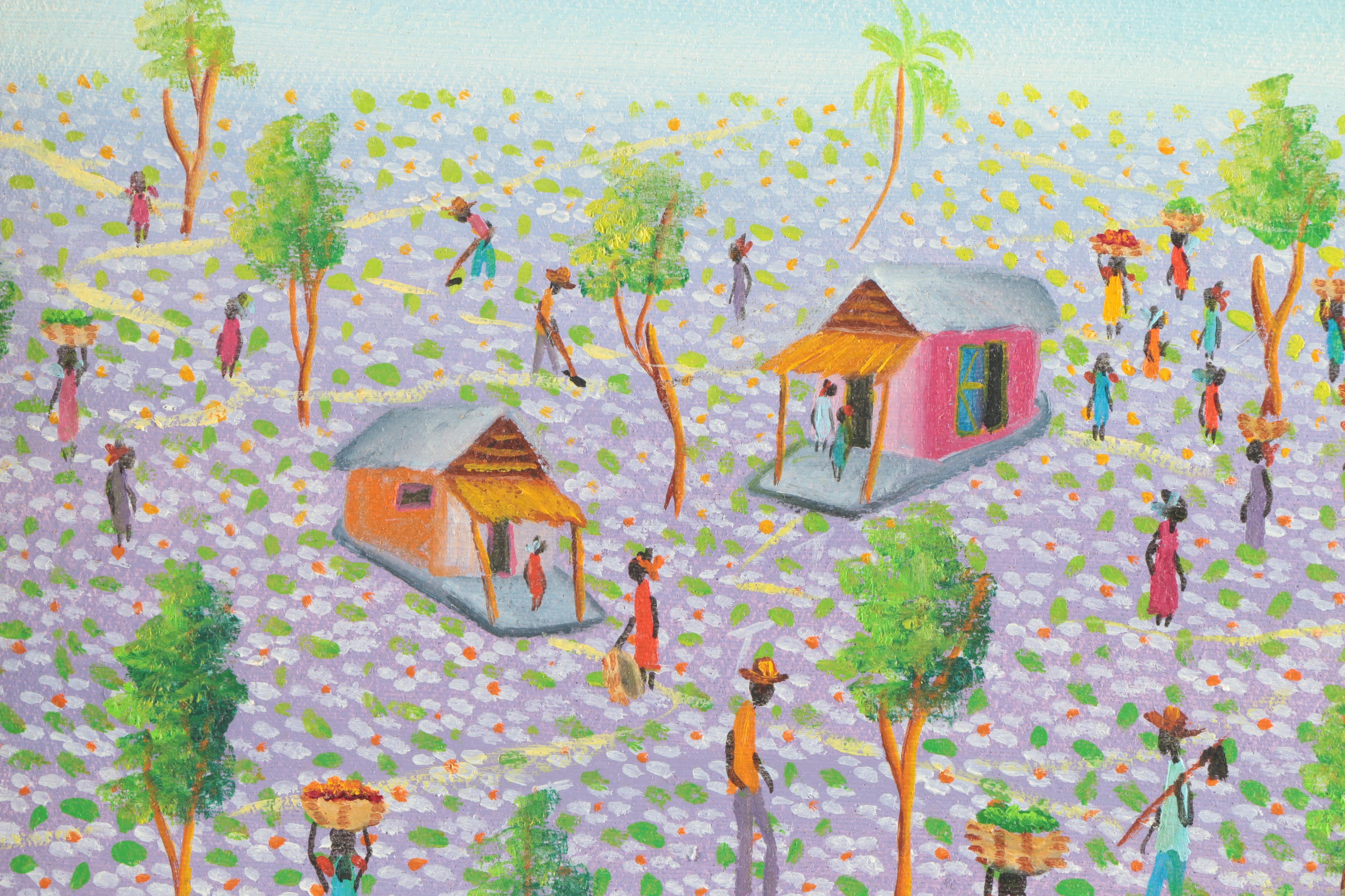 Aida Dostaly Oil Painting on Canvas of Village