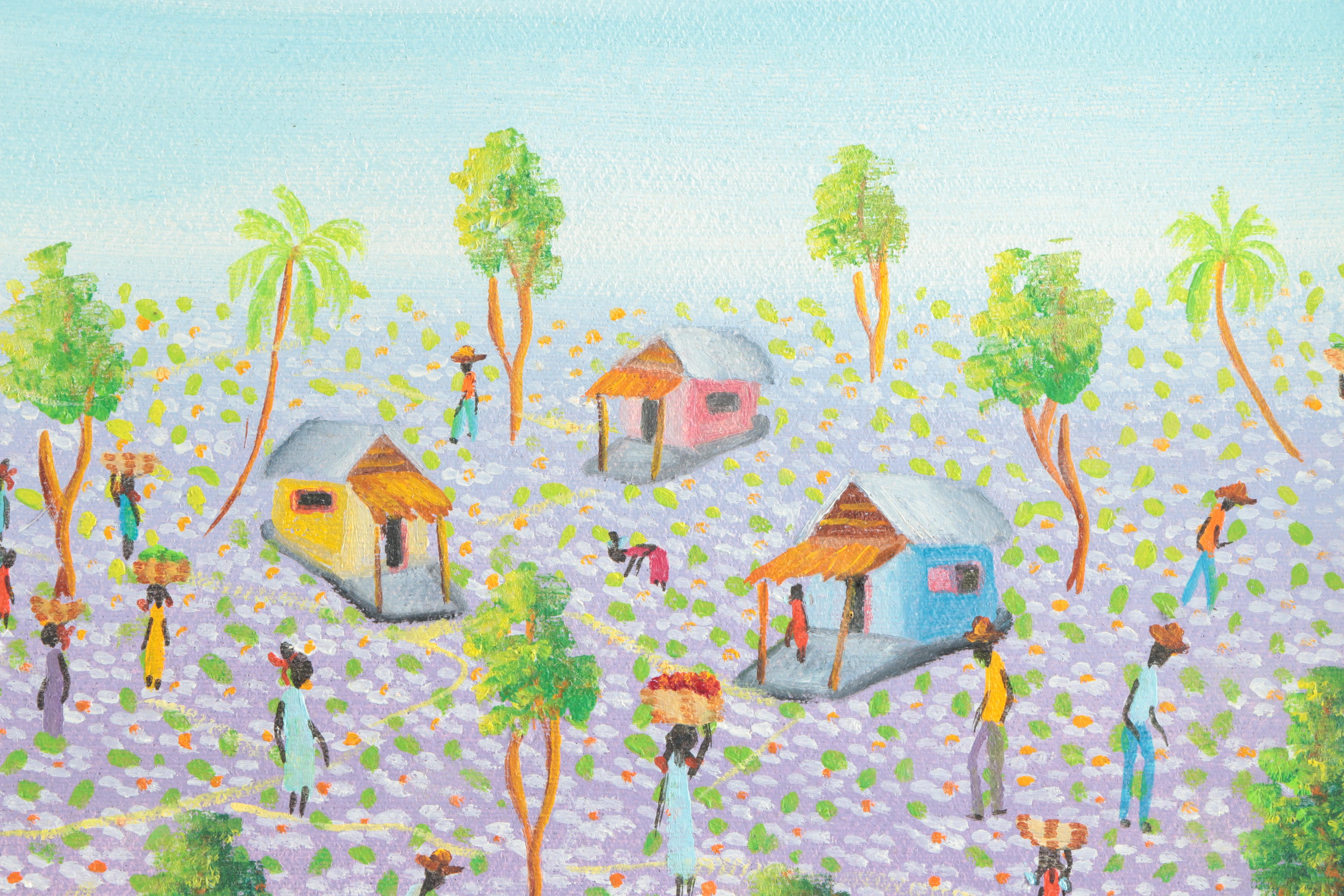 Aida Dostaly Oil Painting on Canvas of Village