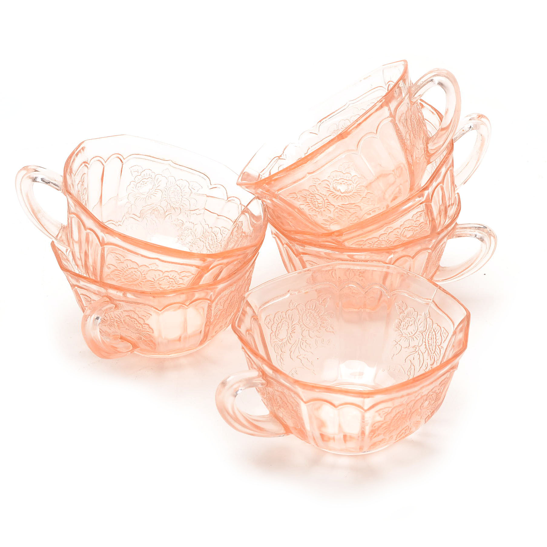 Assorted Pink Depression Glassware