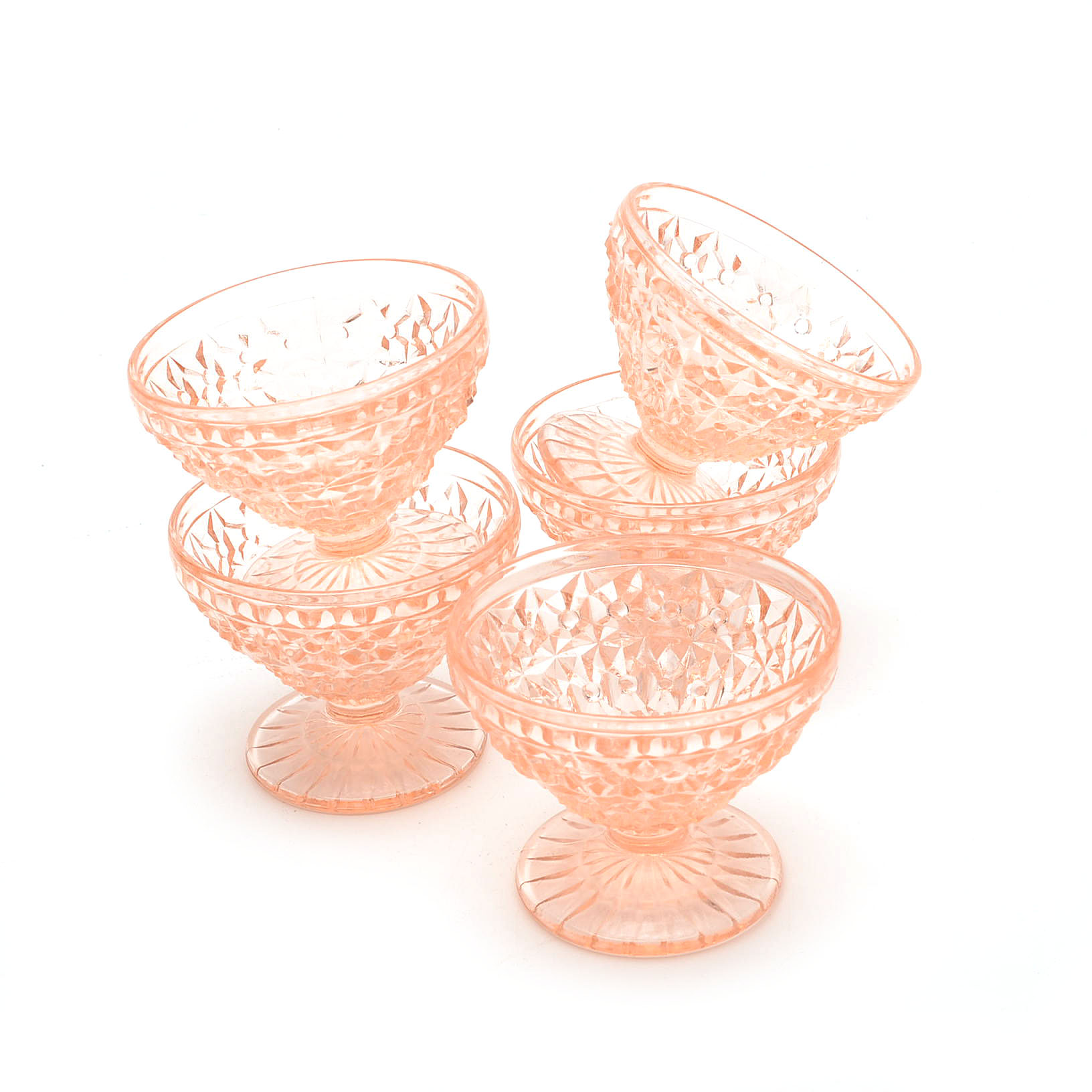 Assorted Pink Depression Glassware
