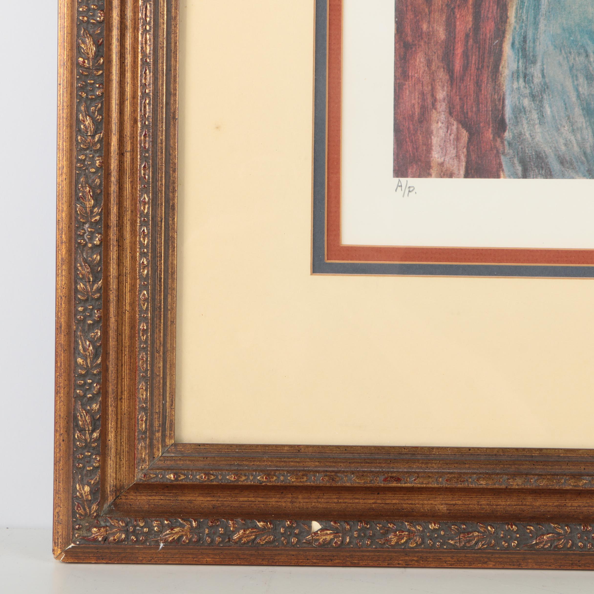 Barbara A. Wood Artist's Proof Offset Lithograph "Femme avec Fleurs"