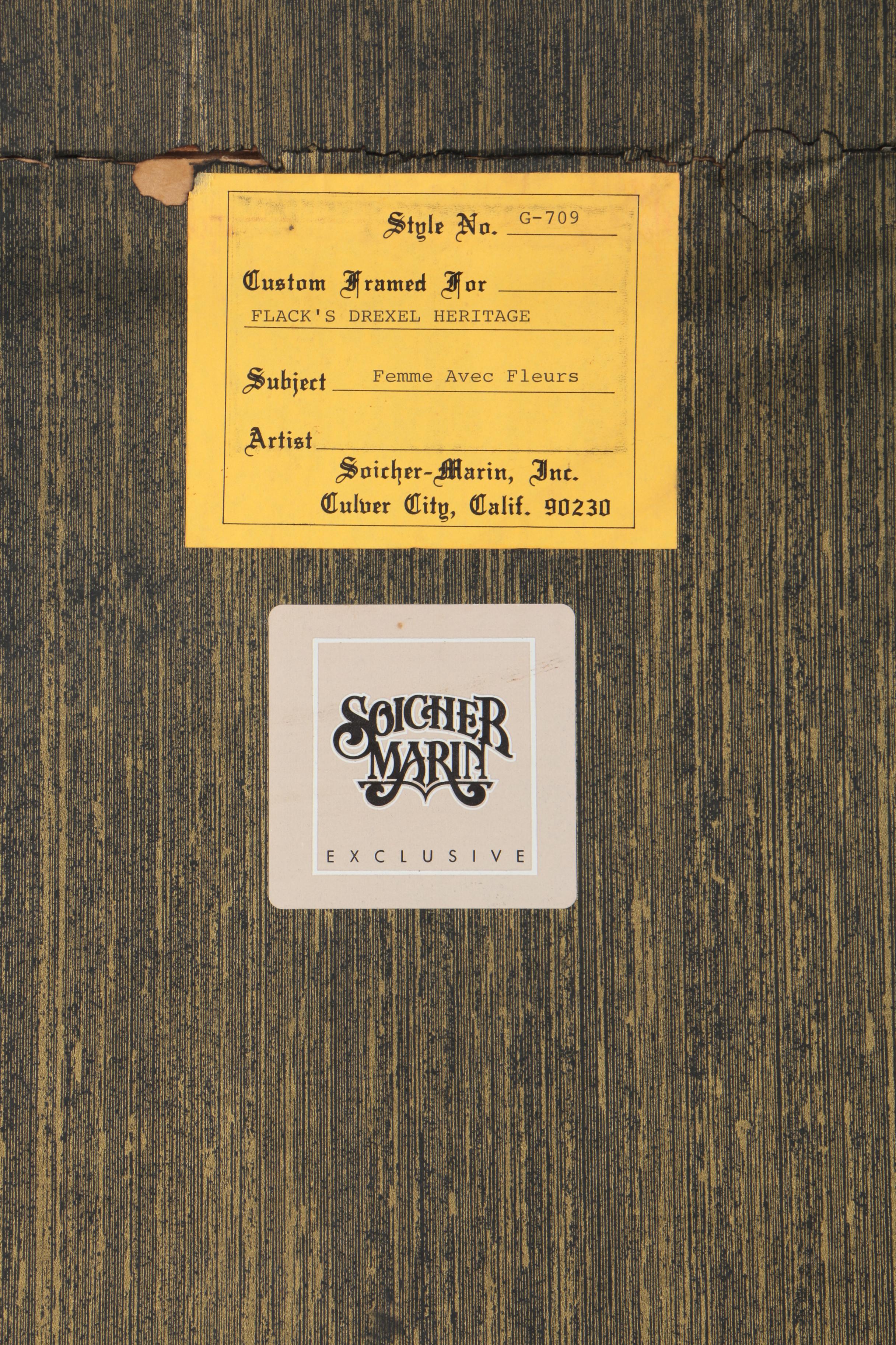 Barbara A. Wood Artist's Proof Offset Lithograph "Femme avec Fleurs"