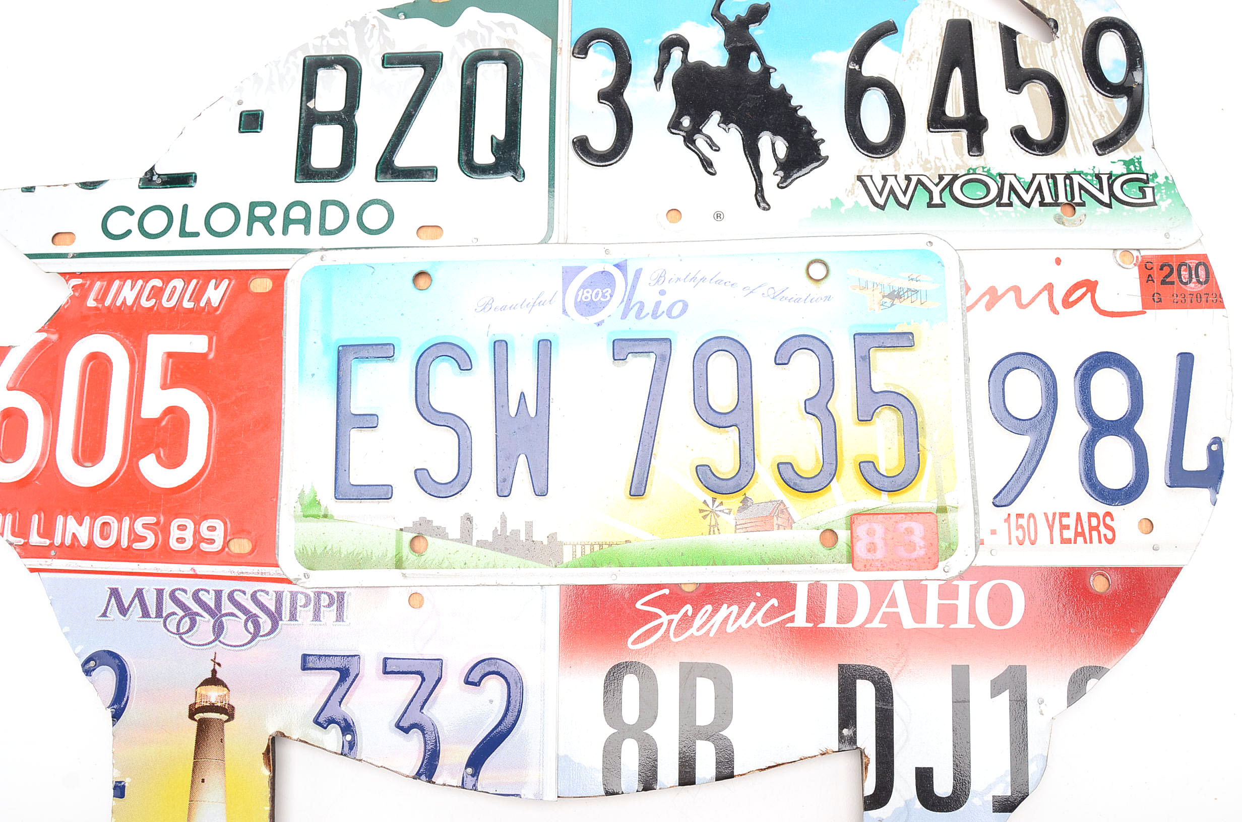 Licence Plate Pig Wall Decor