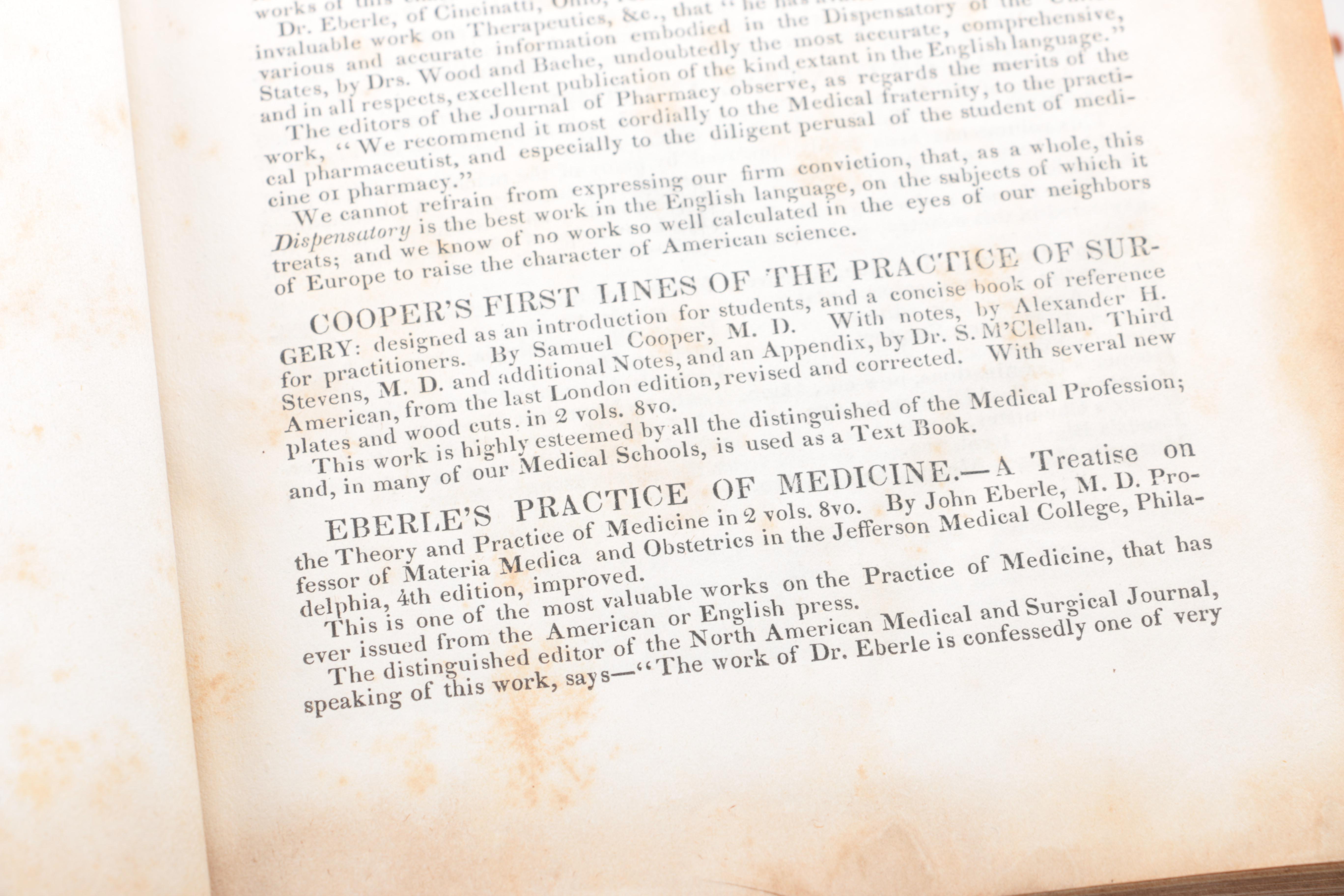 1830s Medical Books on Midwifery and "The Diseases of Females"