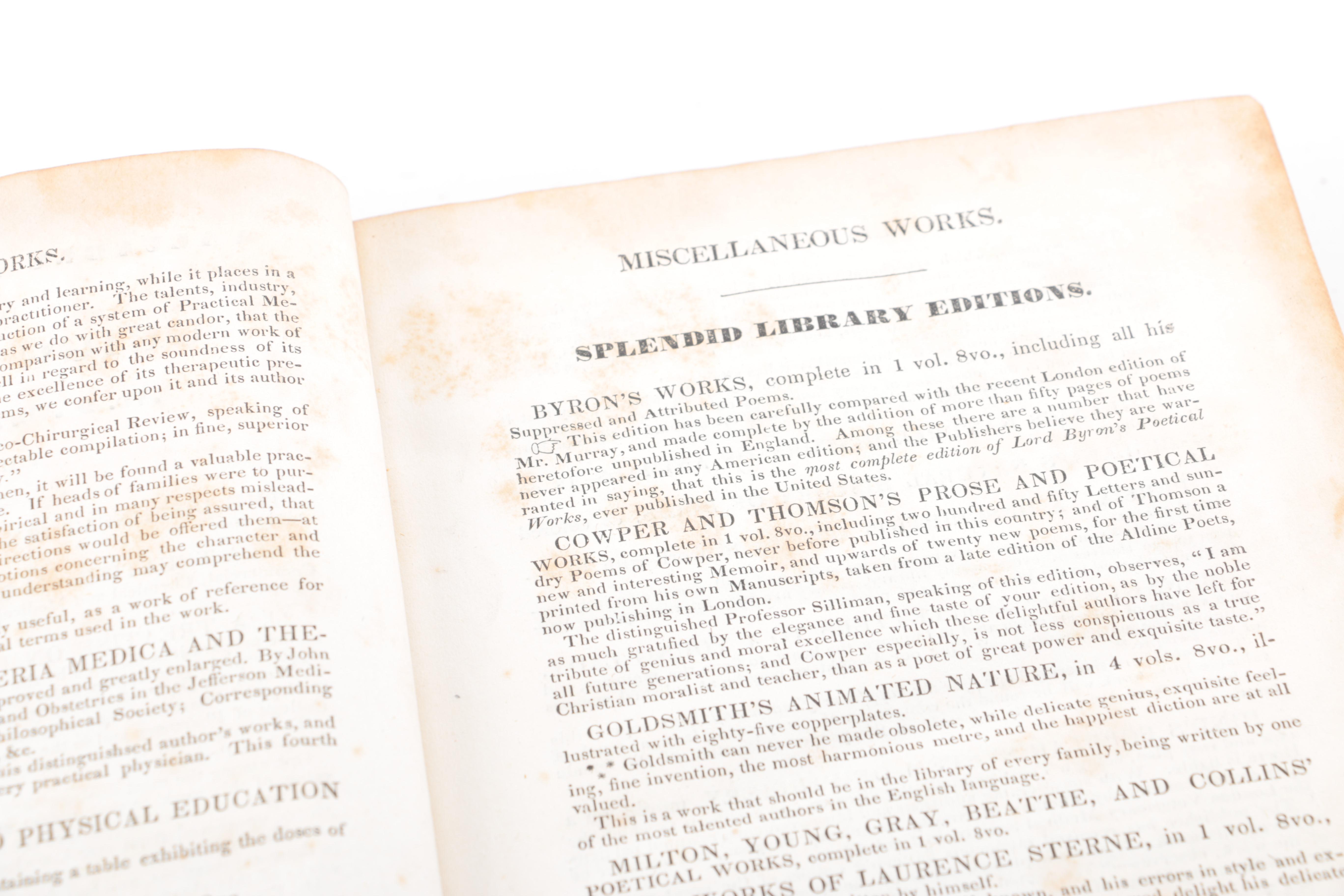 1830s Medical Books on Midwifery and "The Diseases of Females"