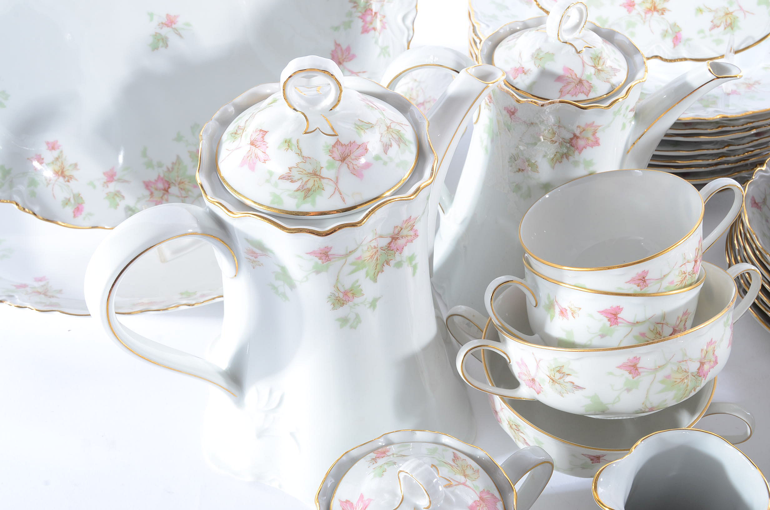 Hutschenreuther Selb Bavaria "Maple Leaf" China Service For Eight