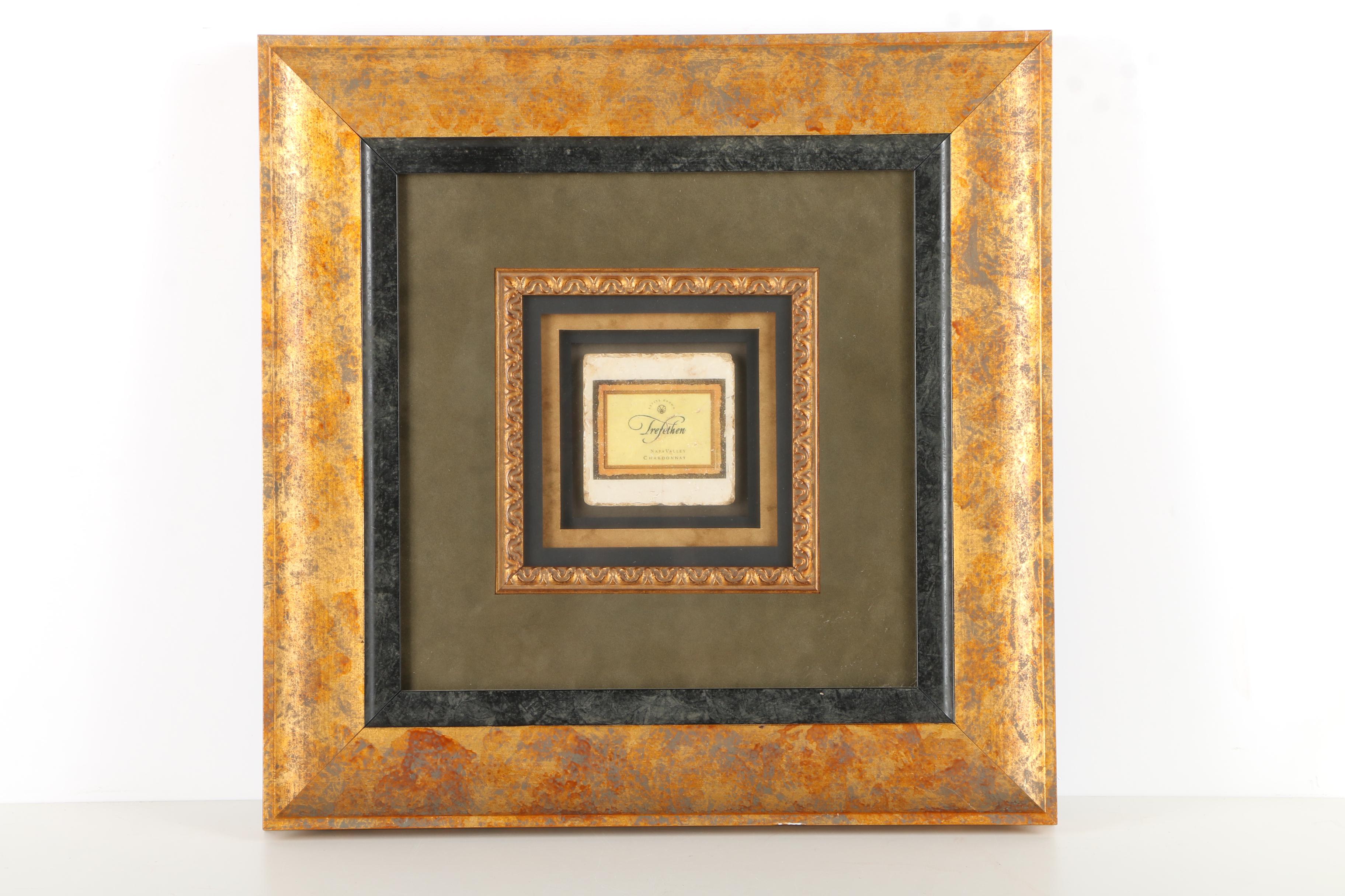 Set of Framed Wine Label Tile Transfers