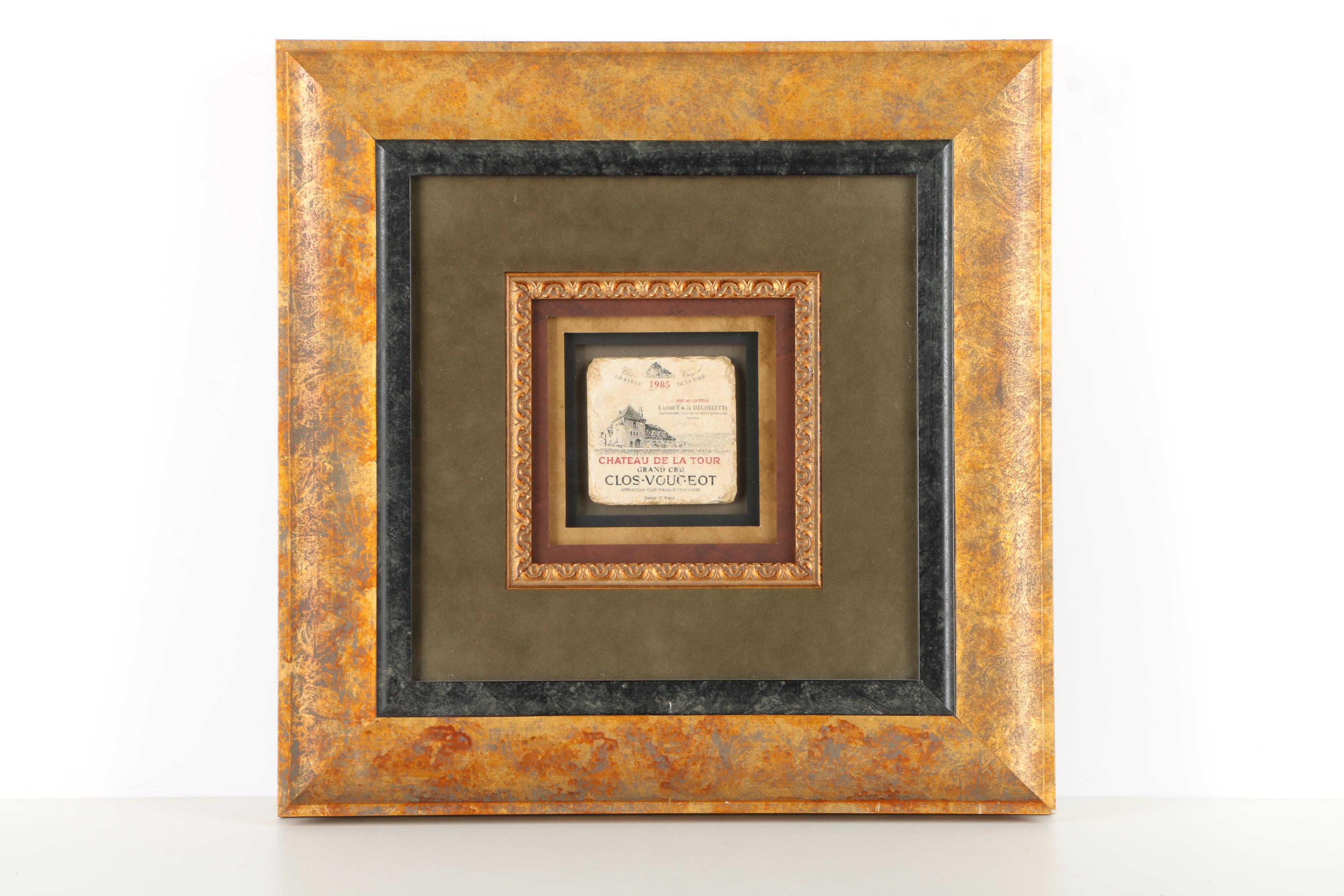 Set of Framed Wine Label Tile Transfers