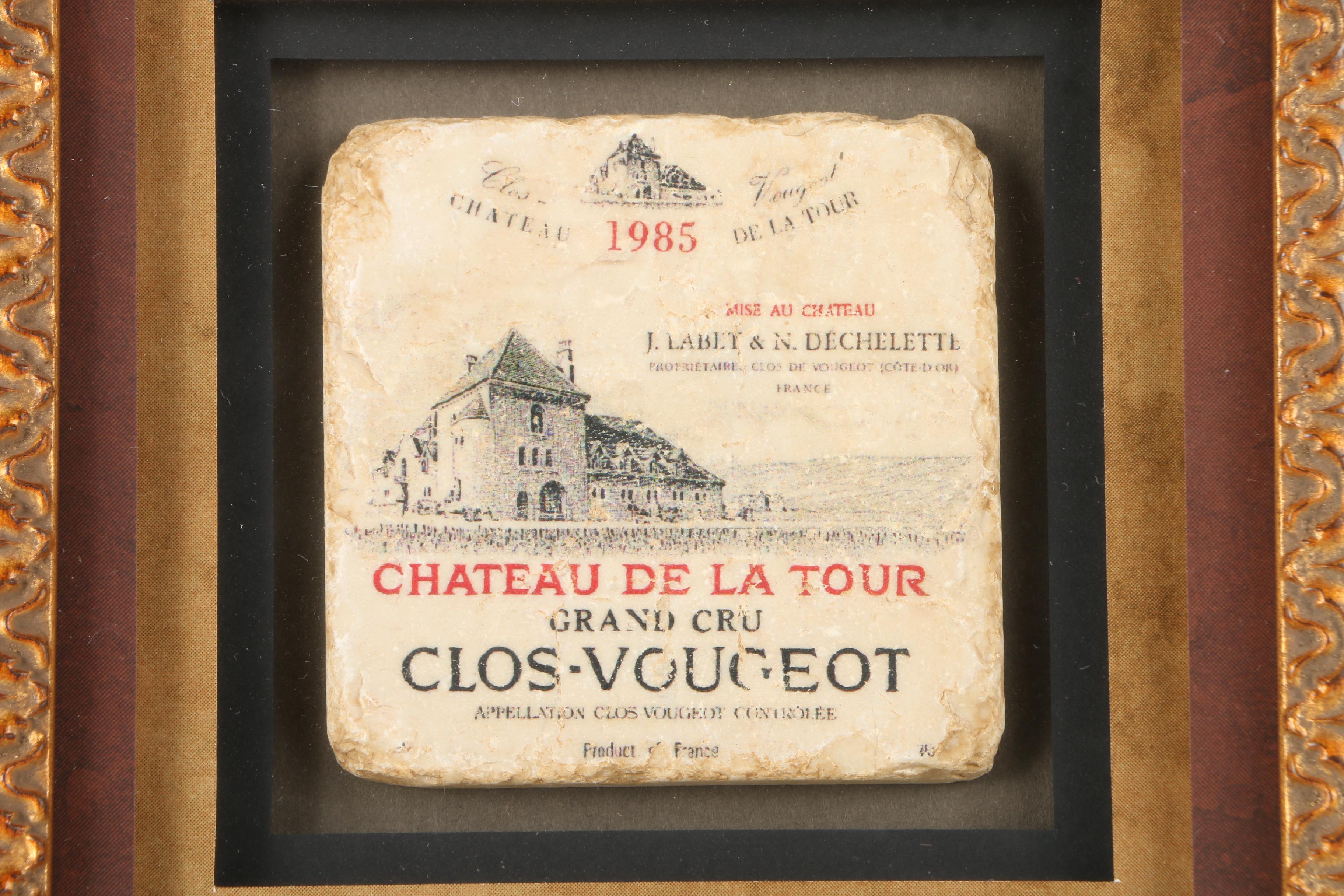 Set of Framed Wine Label Tile Transfers