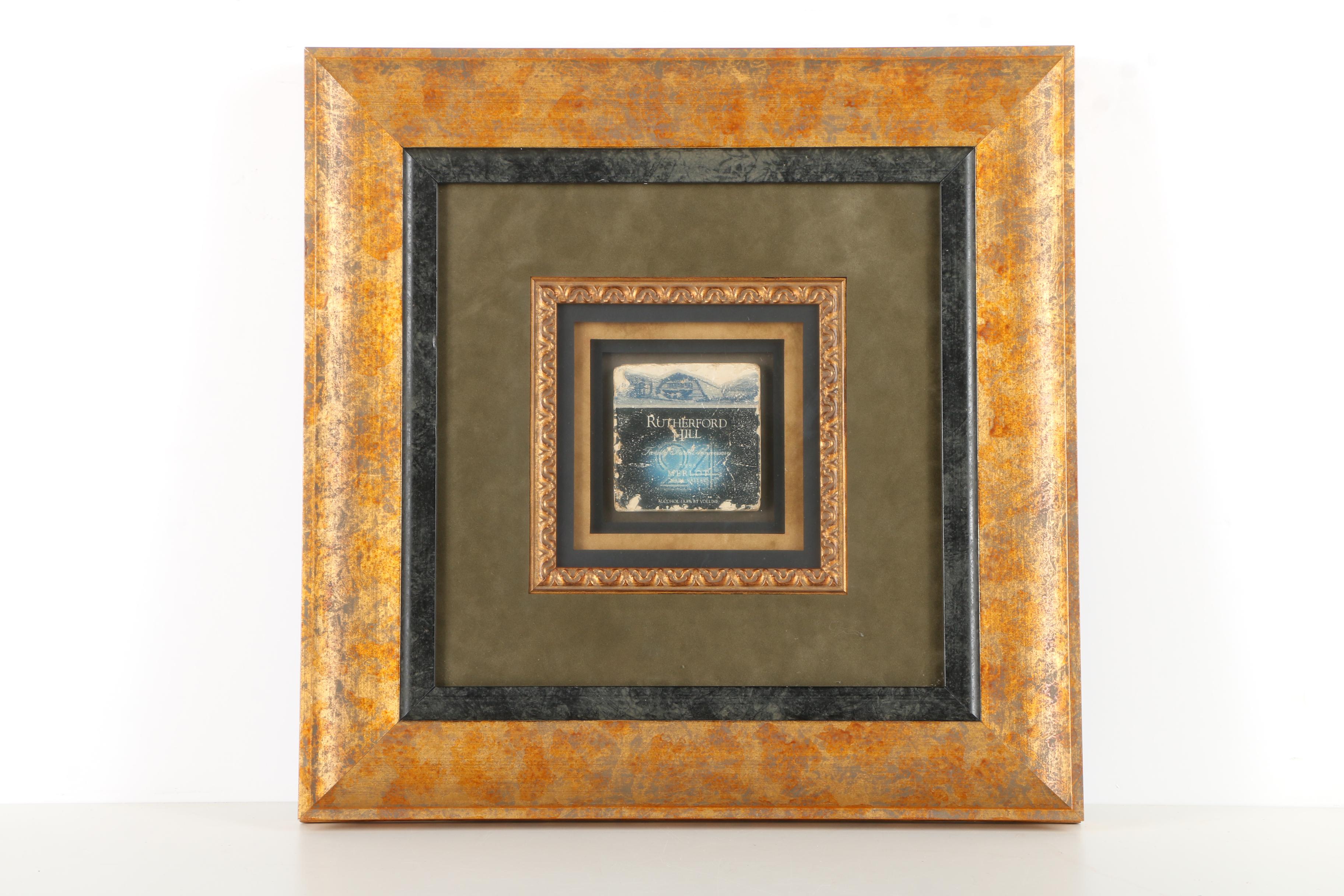 Set of Framed Wine Label Tile Transfers