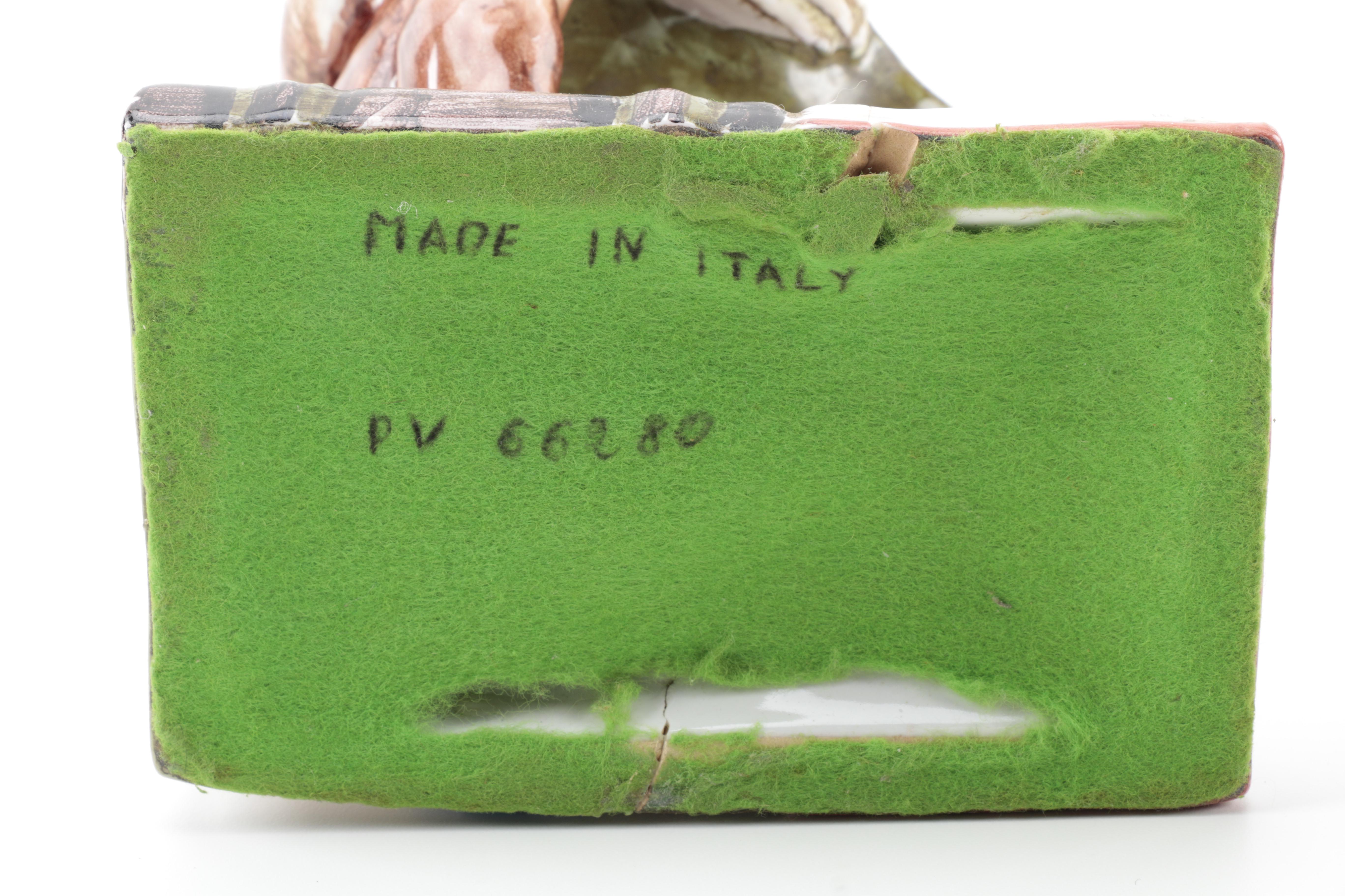 Italian Ceramic Reading Monkey Figurines