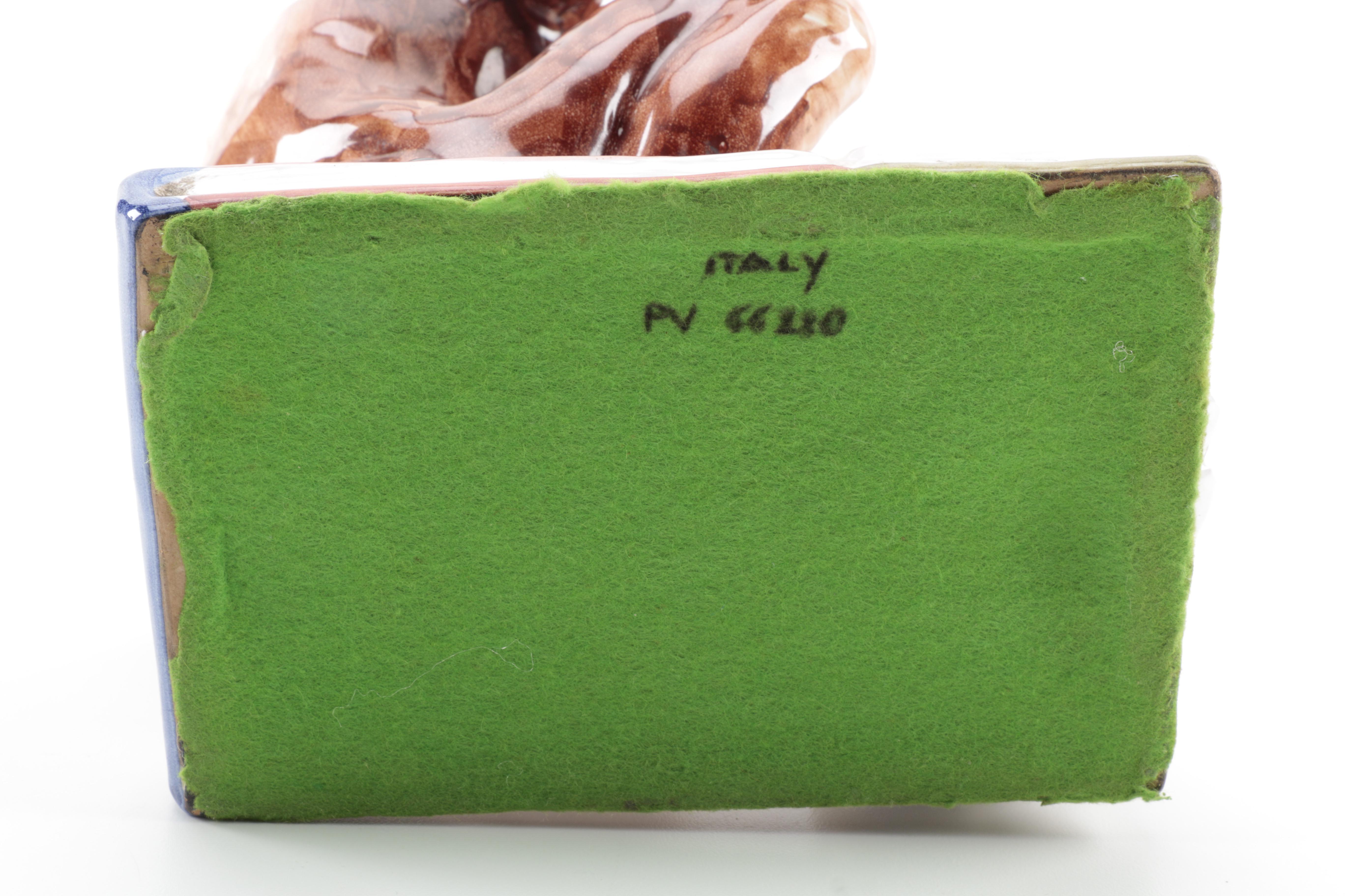 Italian Ceramic Reading Monkey Figurines