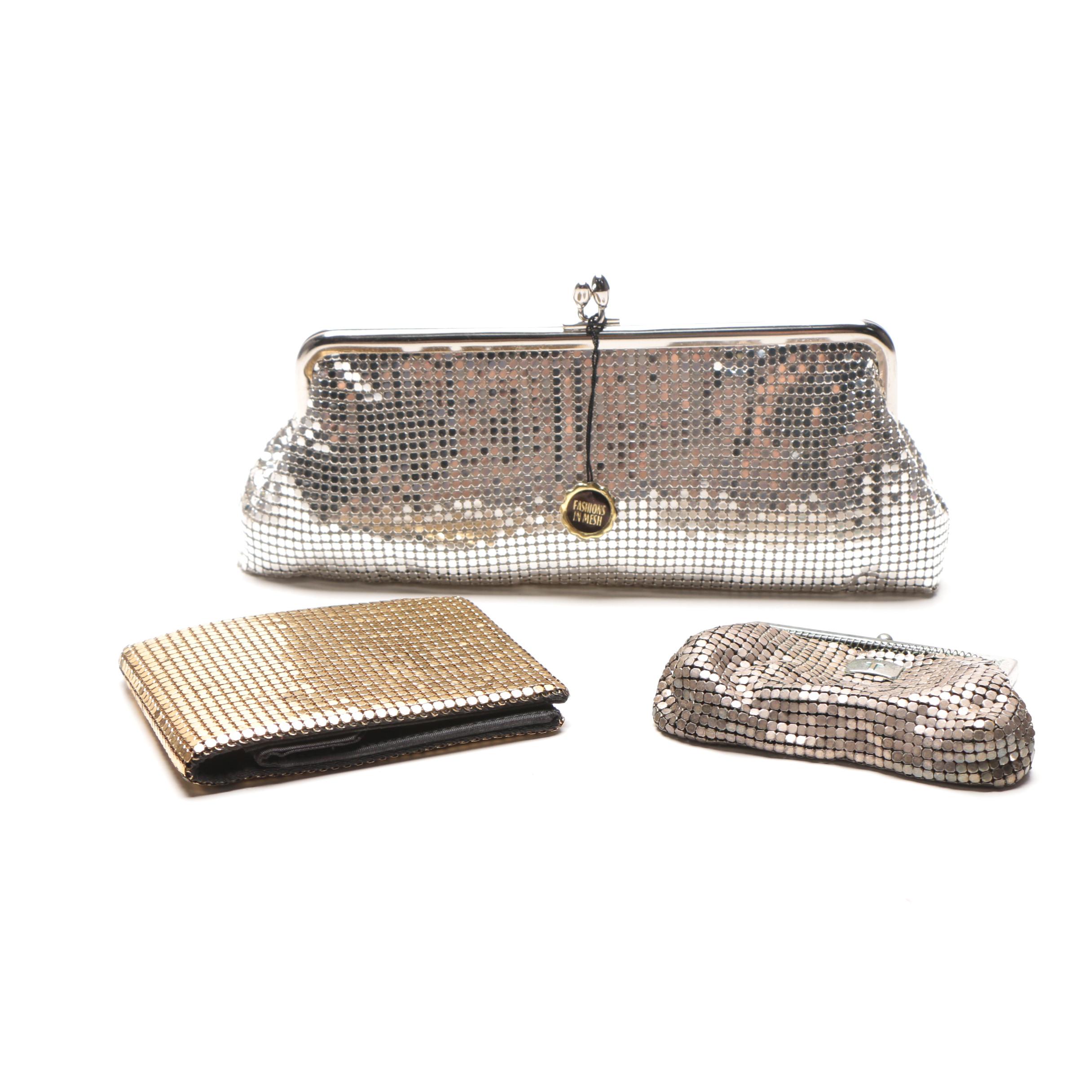 Metallic Mesh Clutch, Wallet and Coin Purse