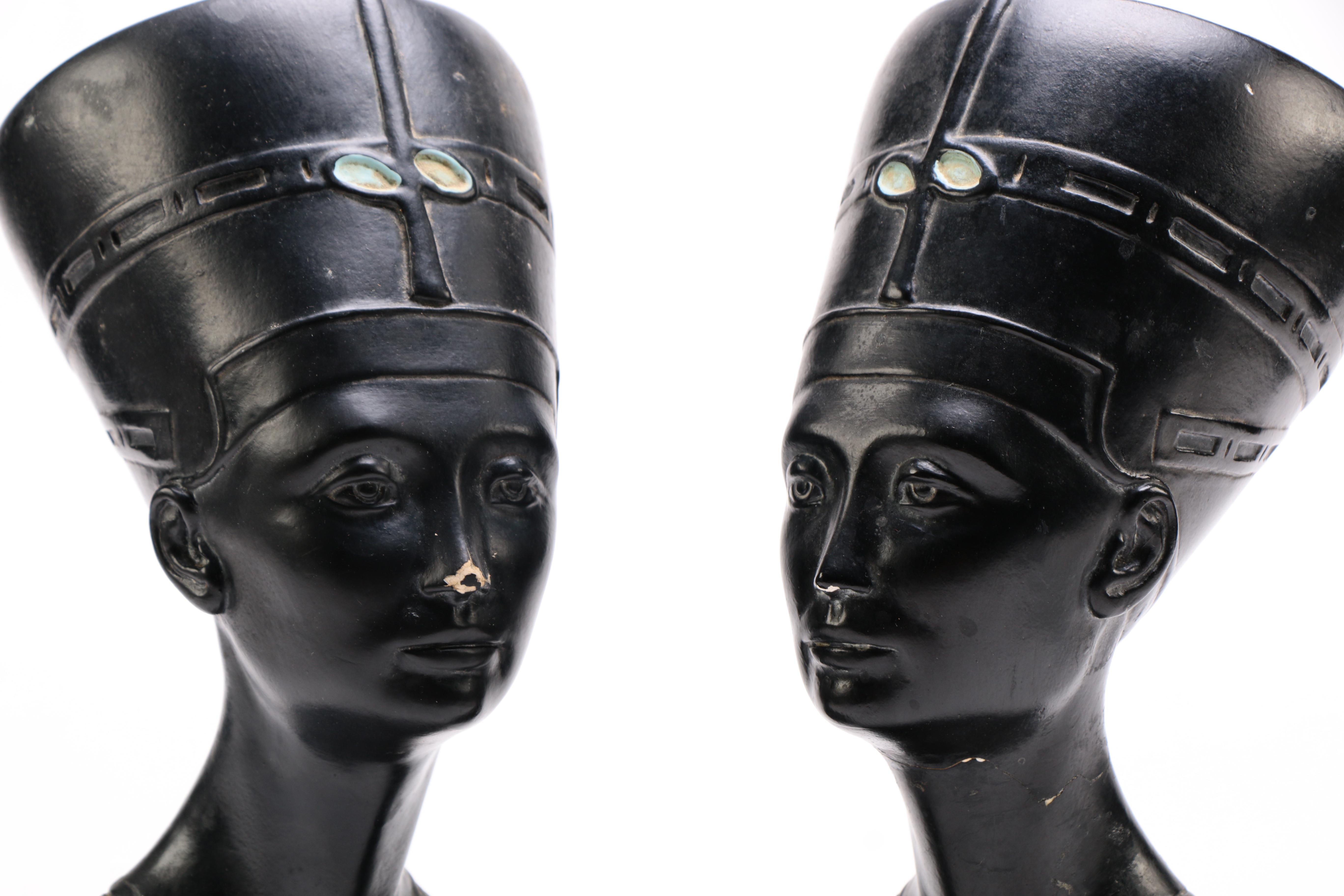 Nefertiti Busts and Pharaoh Figurine