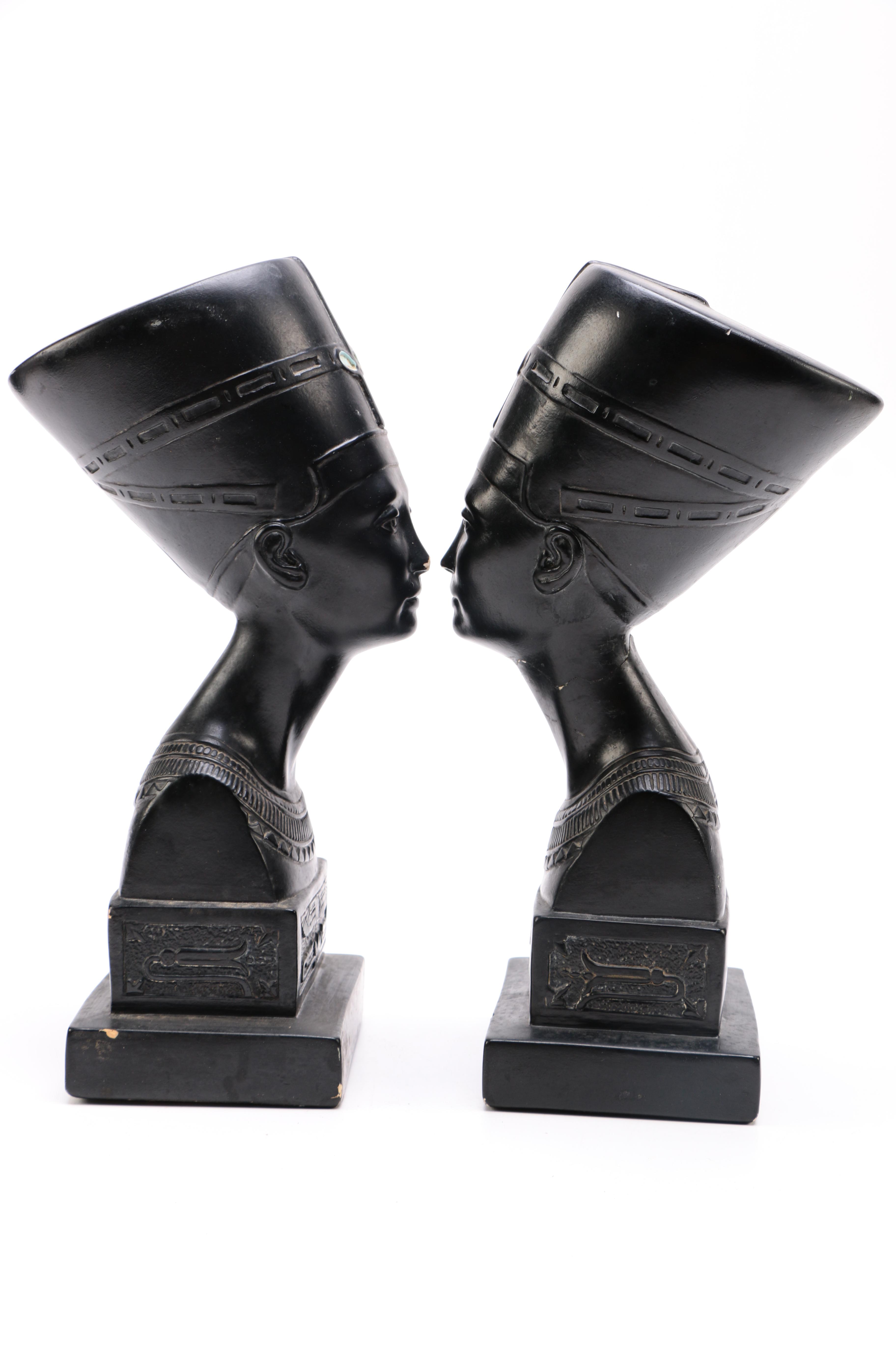 Nefertiti Busts and Pharaoh Figurine