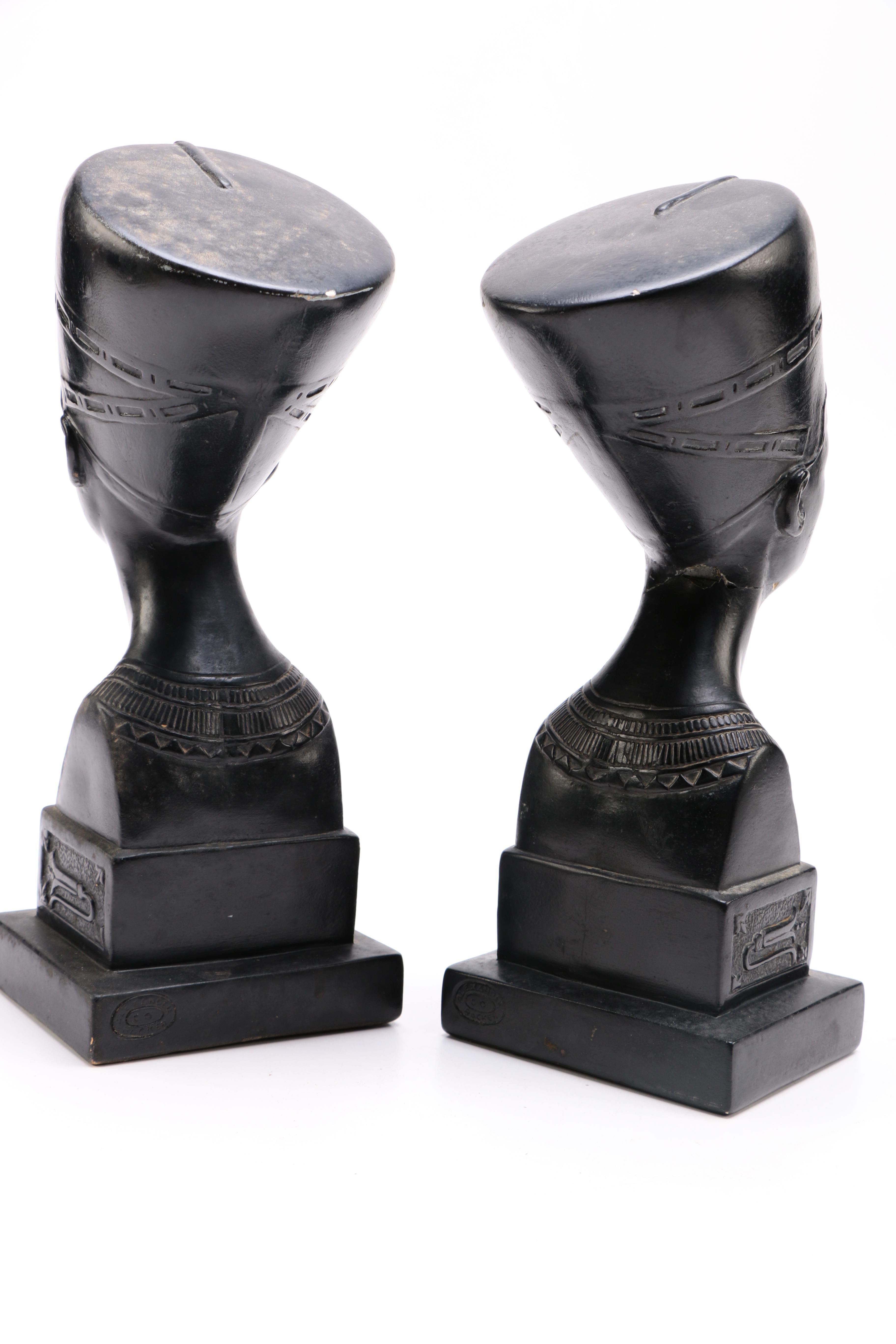 Nefertiti Busts and Pharaoh Figurine