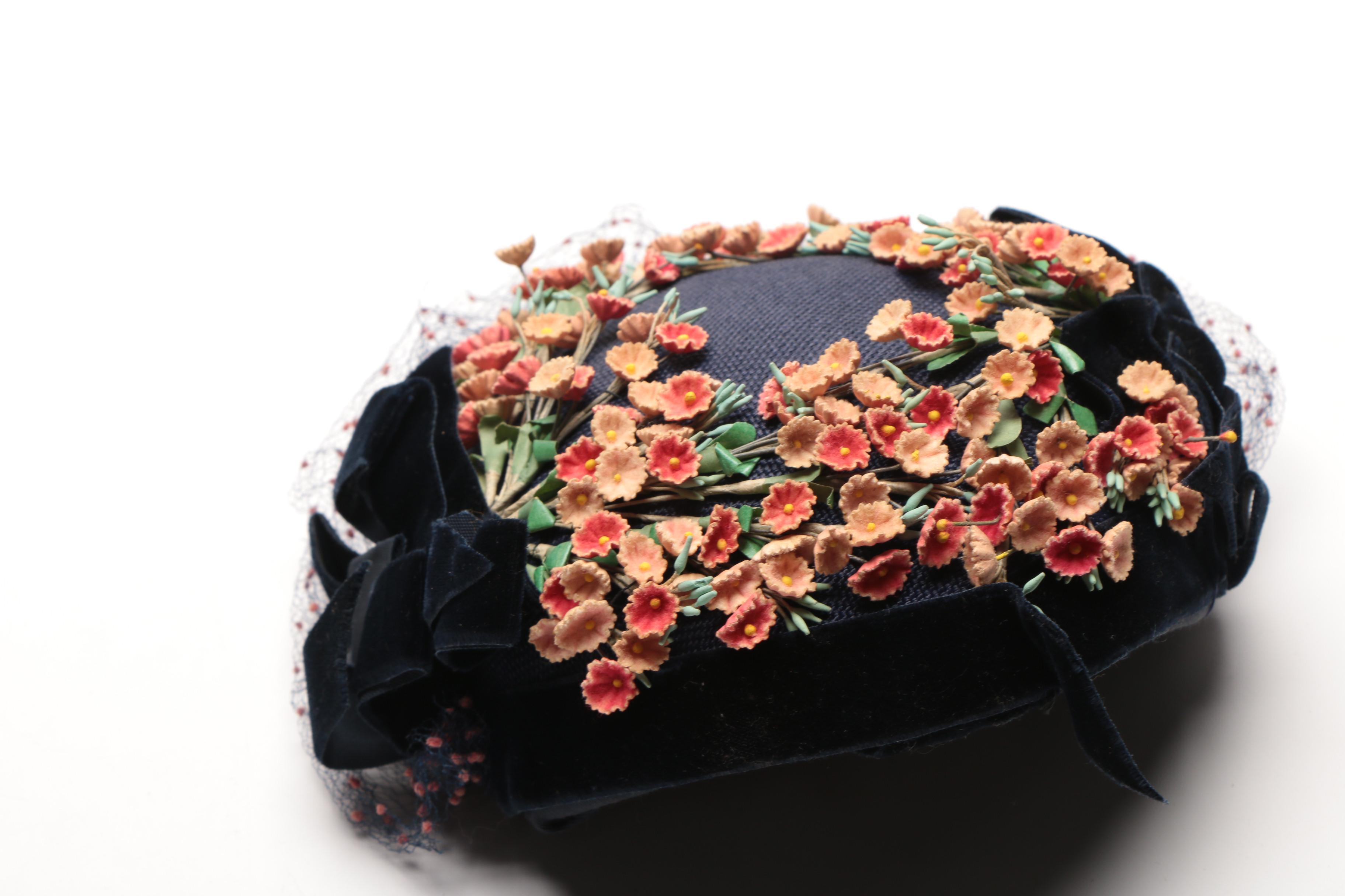 Vintage Headpieces including Marshall Field Debutante room