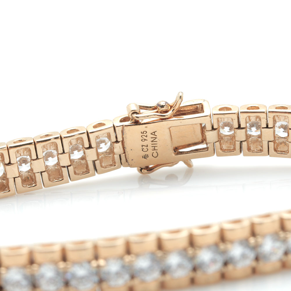 Sterling Silver Bracelets With Cubic Zirconia