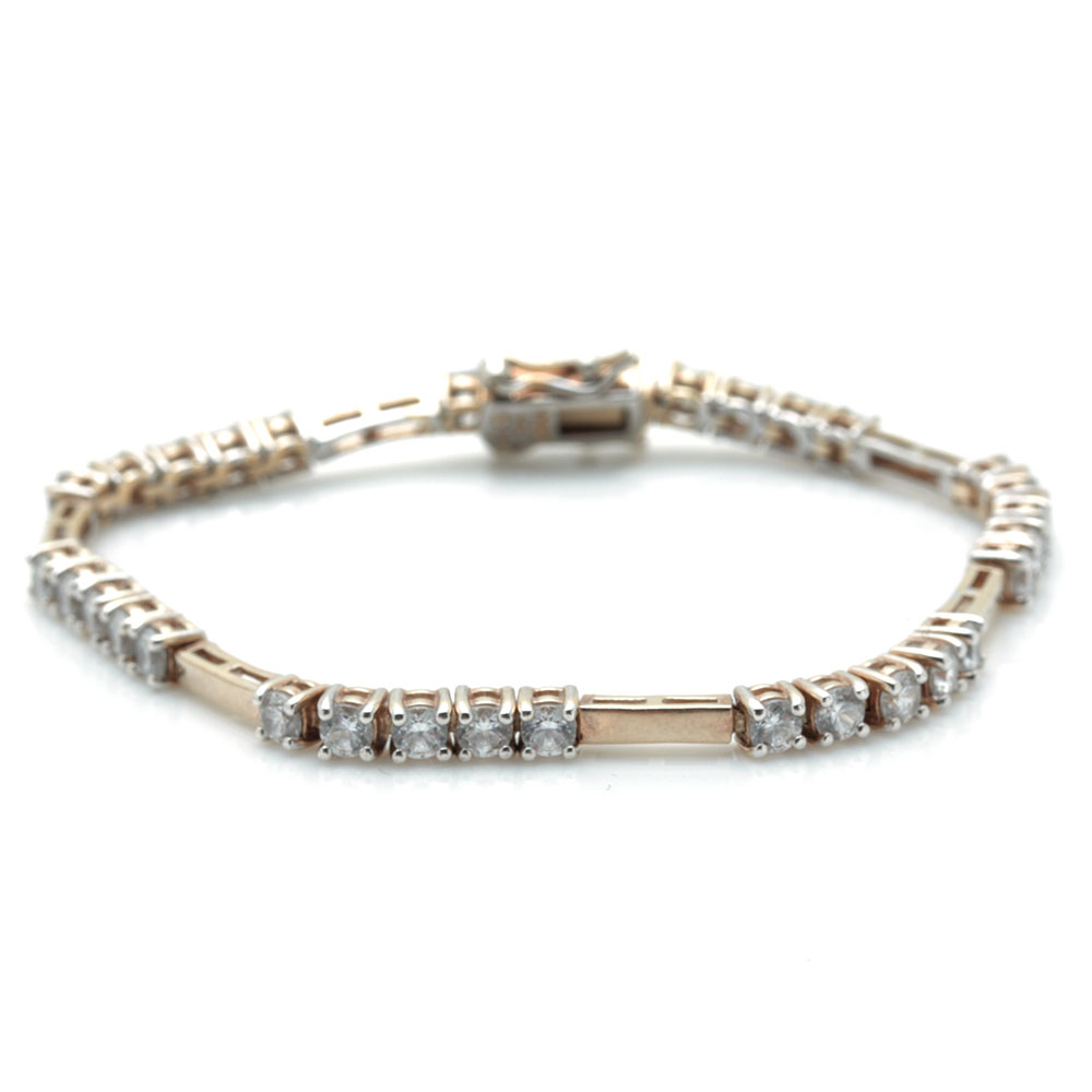 Sterling Silver Bracelets With Cubic Zirconia