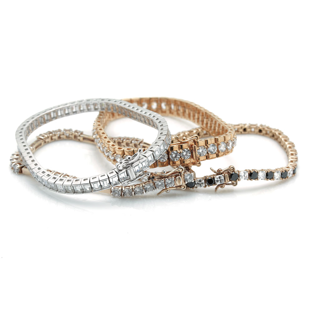 Sterling Silver Bracelets With Cubic Zirconia