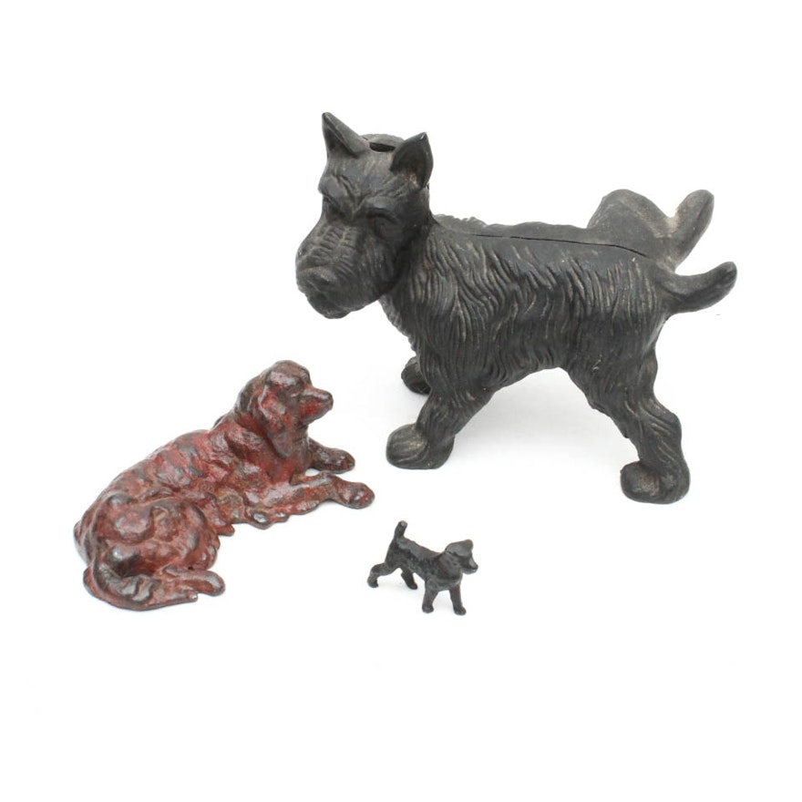Vintage Cast Iron Canine Figures