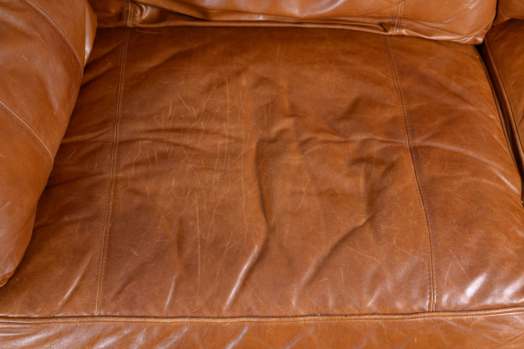 Bernhardt Cognac Leather Sleeper Sofa