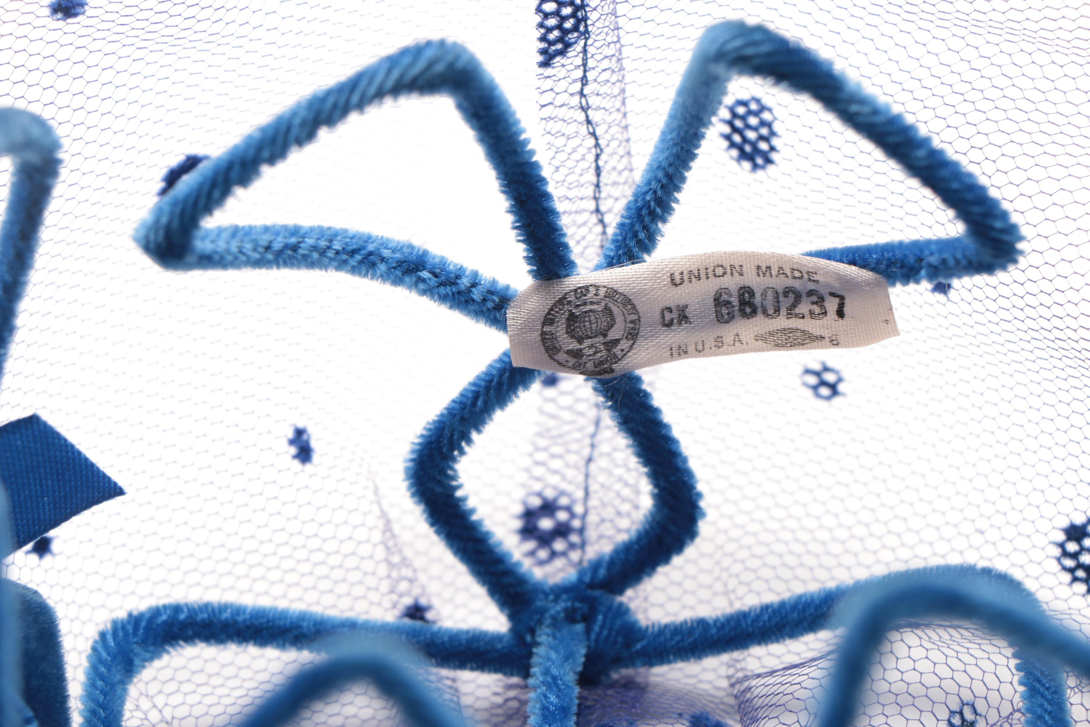 Vintage Blue Netted Headpieces