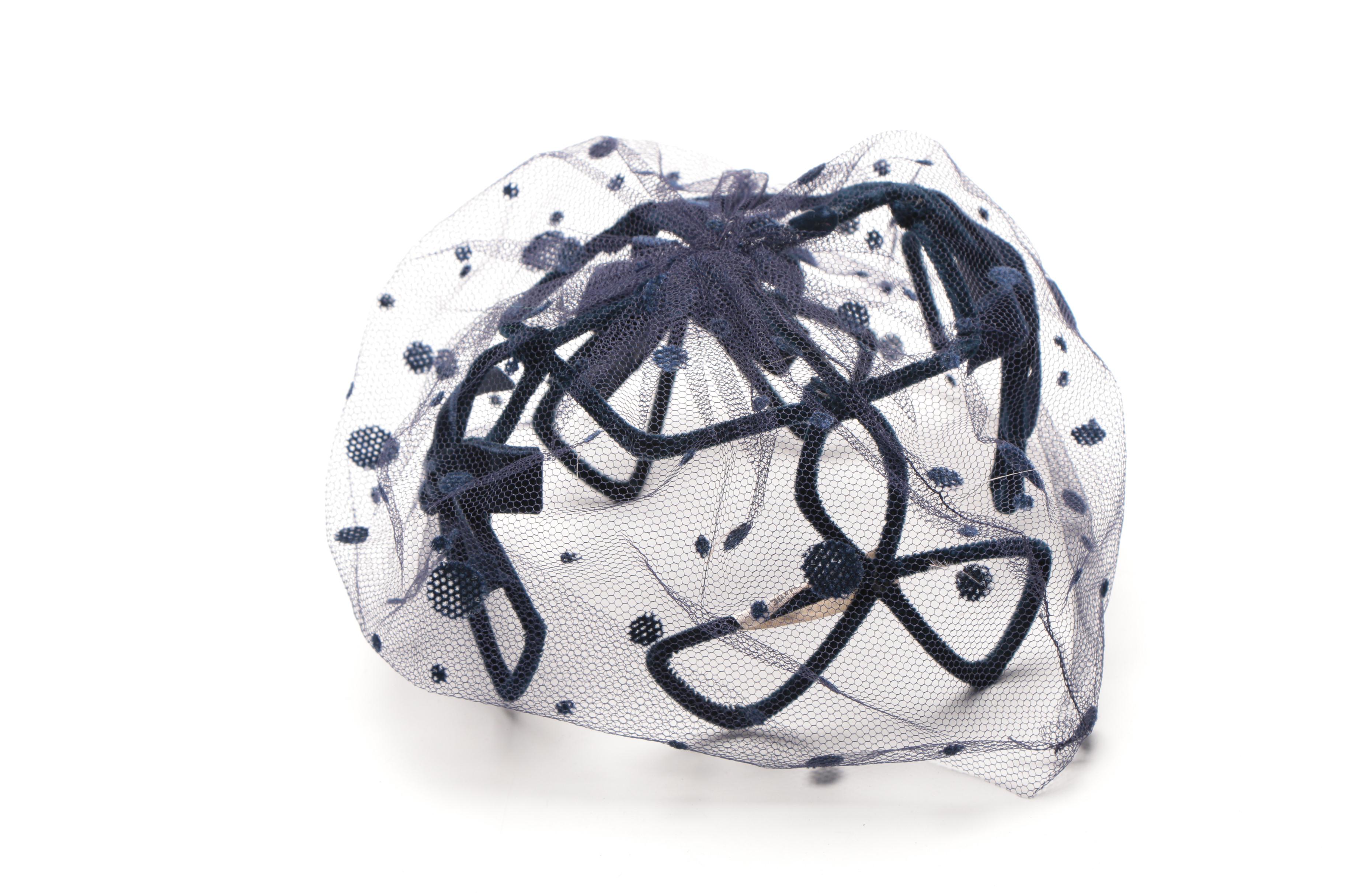 Vintage Blue Netted Headpieces