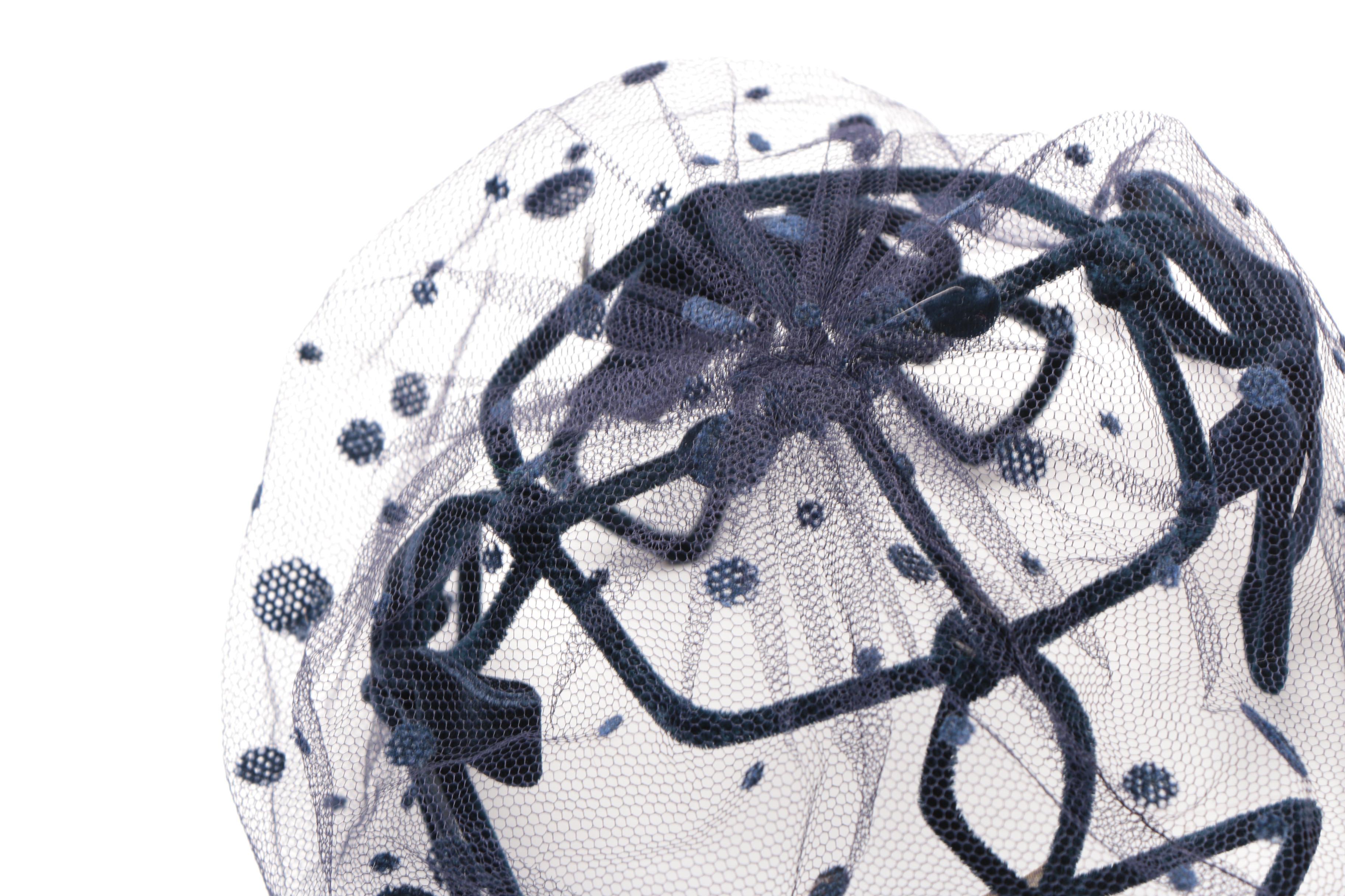 Vintage Blue Netted Headpieces