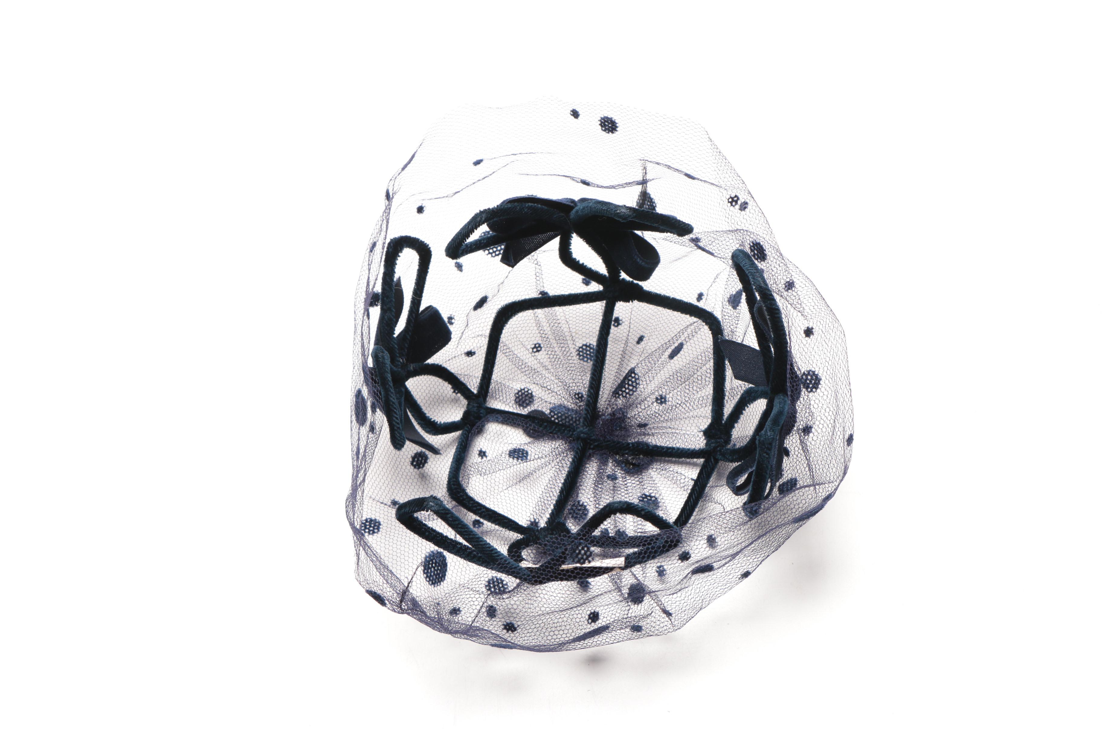 Vintage Blue Netted Headpieces