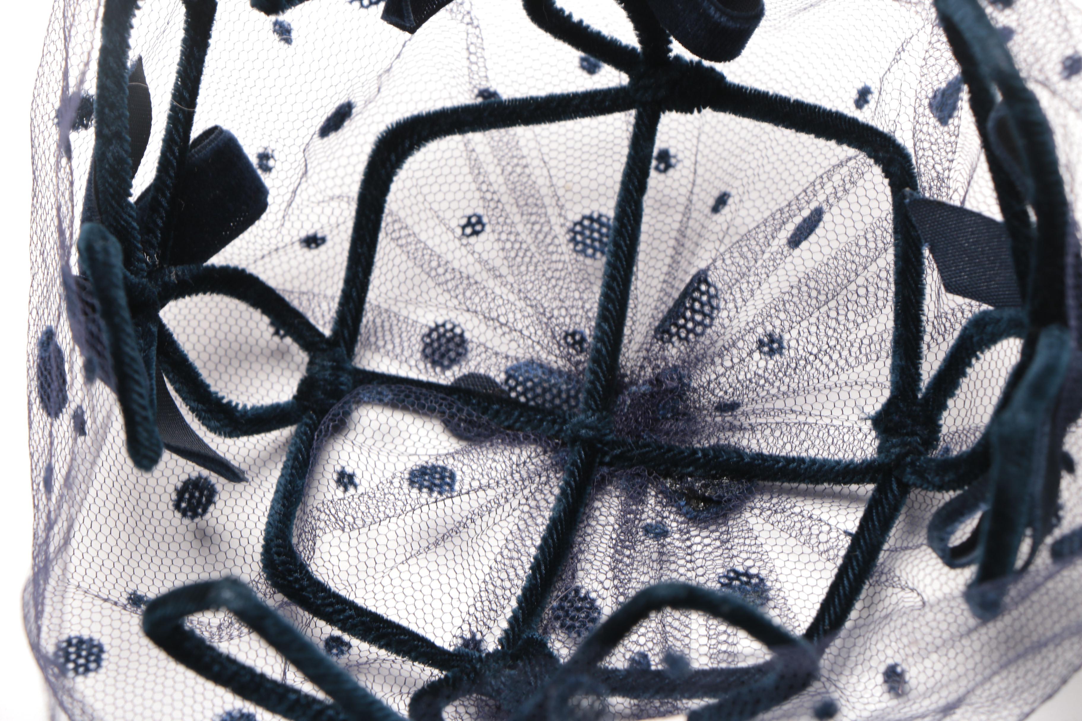 Vintage Blue Netted Headpieces