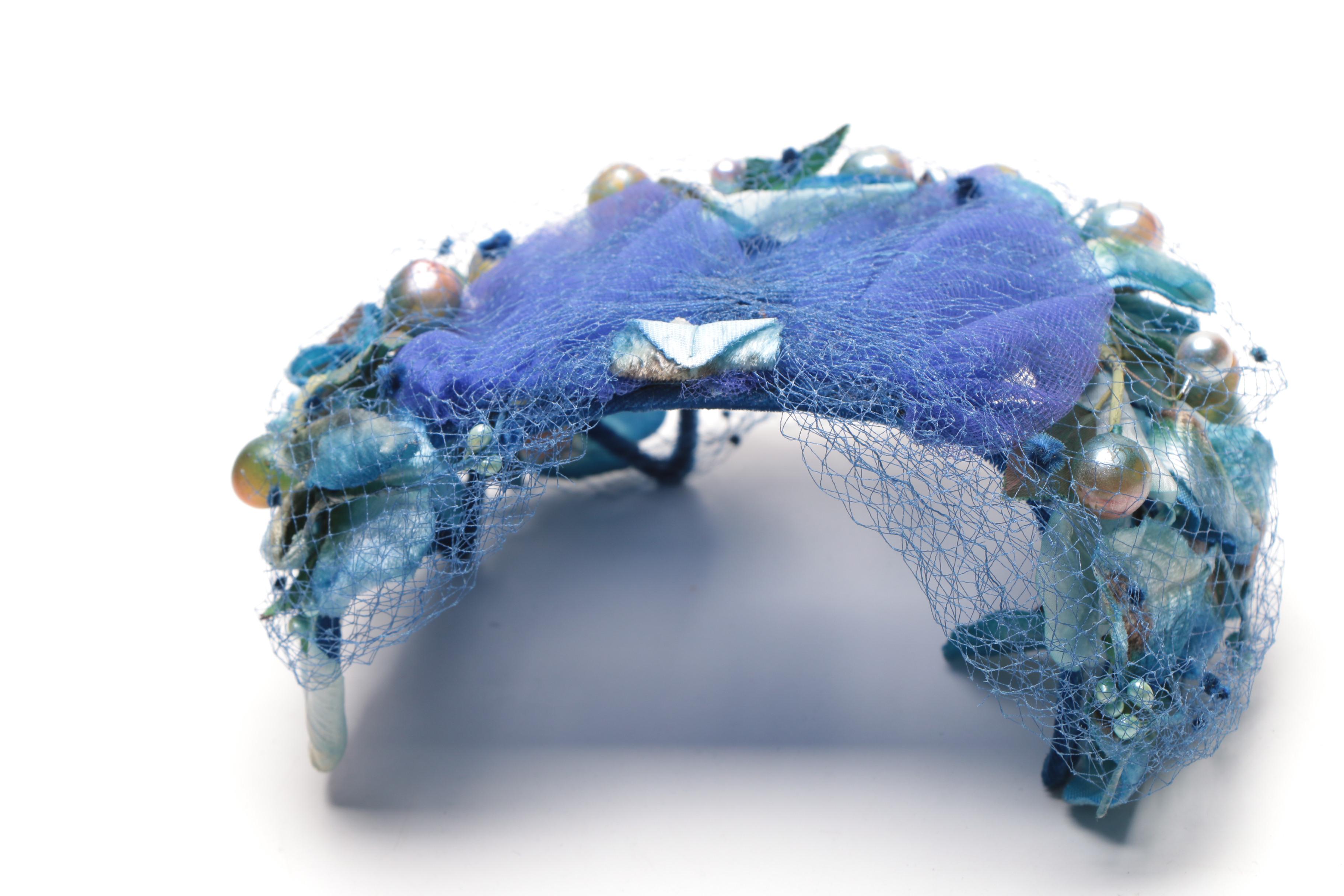 Vintage Blue Netted Headpieces