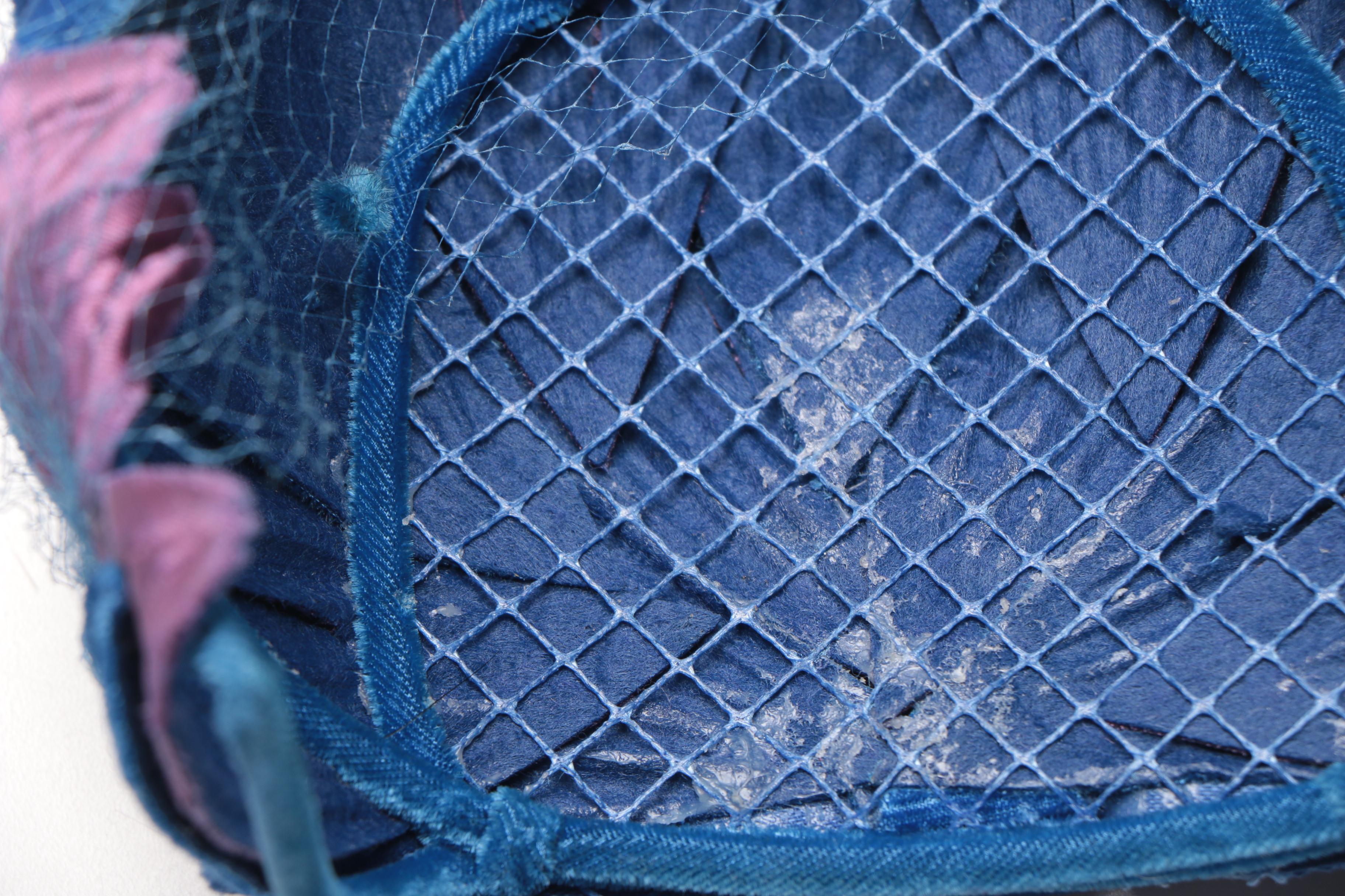 Vintage Blue Netted Headpieces