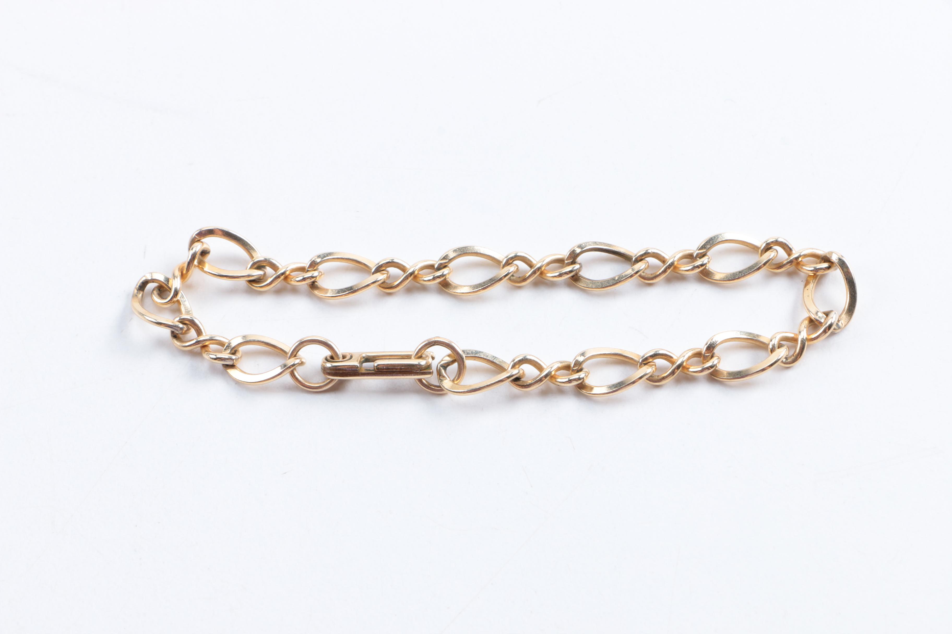 Gold Tone Costume Jewelry Including a Gold Filled Bracelet