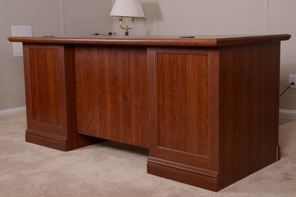 Sauder Cherry Double Pedestal Desk