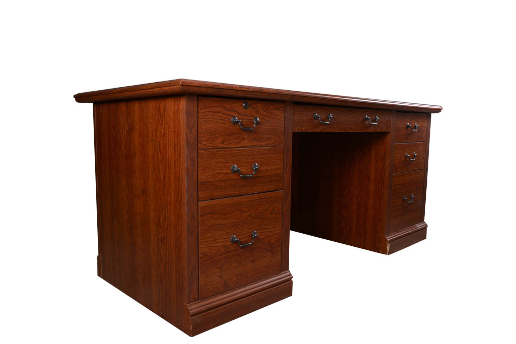 Sauder Cherry Double Pedestal Desk