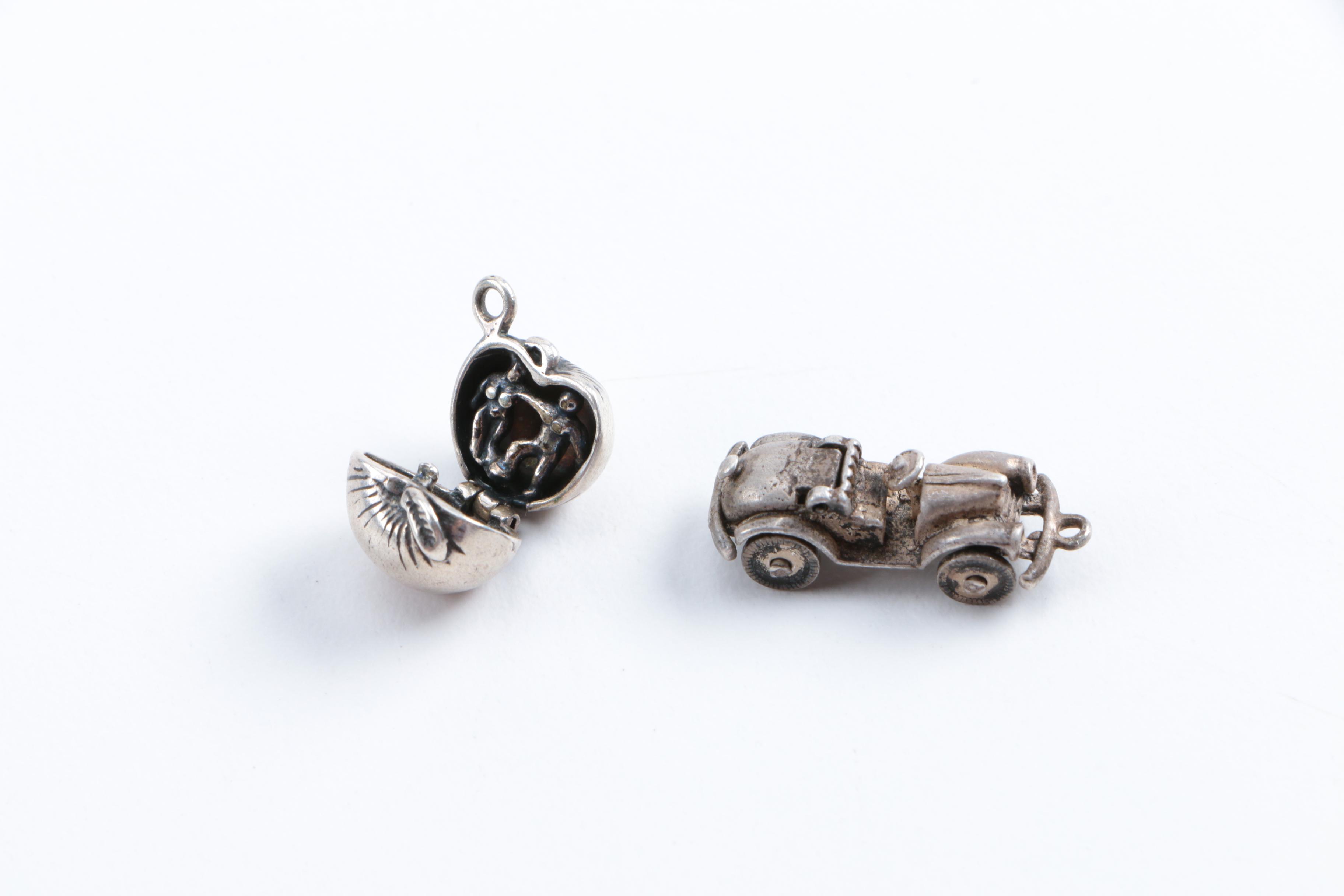Sterling Silver Jewelry Including Two Charms