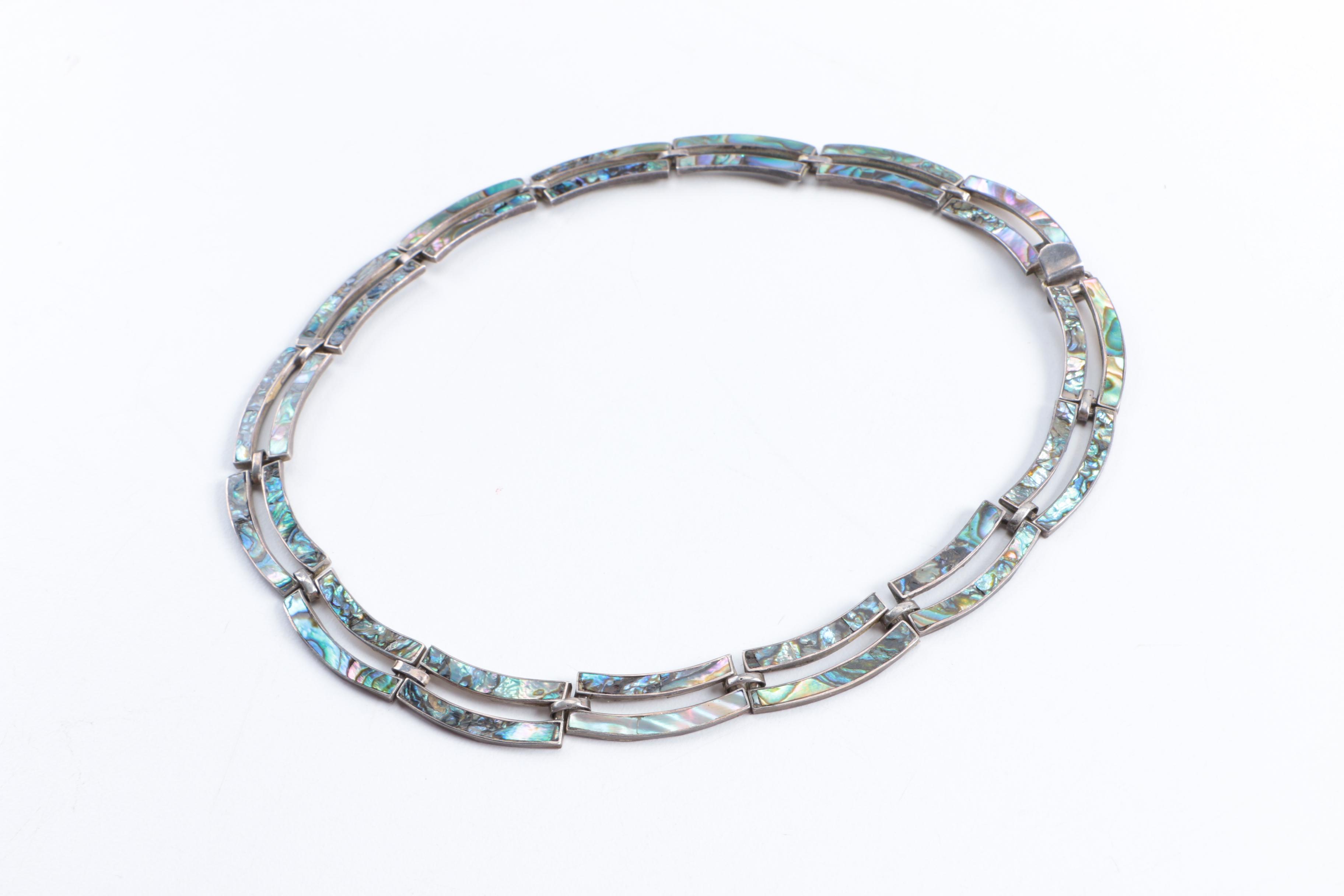 Sterling Silver and Abalone Jewelry Including Demi Parure