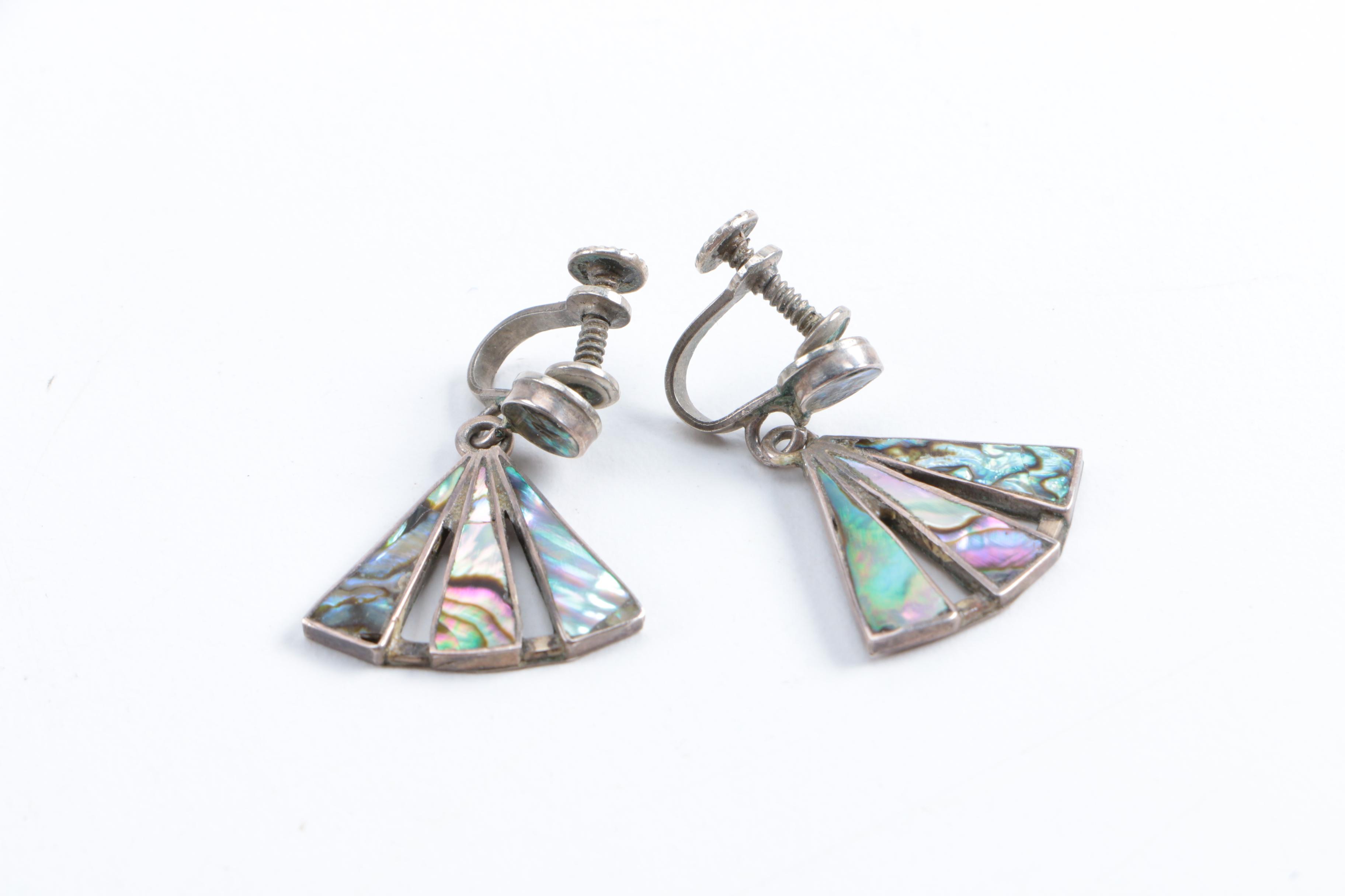Sterling Silver and Abalone Jewelry Including Demi Parure
