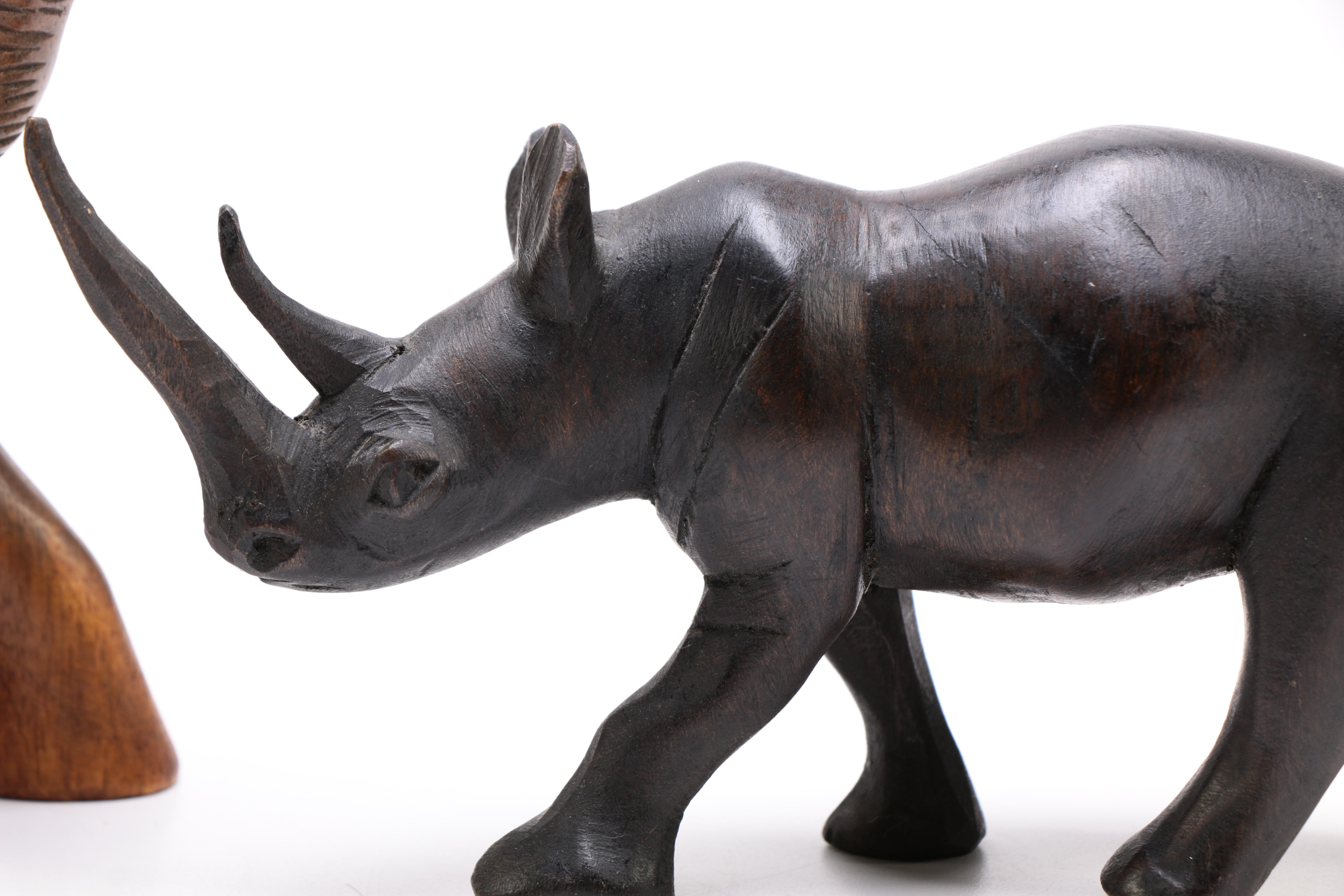 A Selection of Animal Themed Decor to Include Two Soapstone Carvings